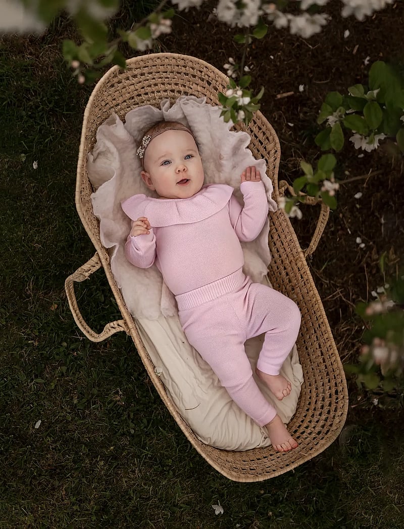 Hanevild - Laura romper, merino wool - långärmade bodies - pink merinowool - 0