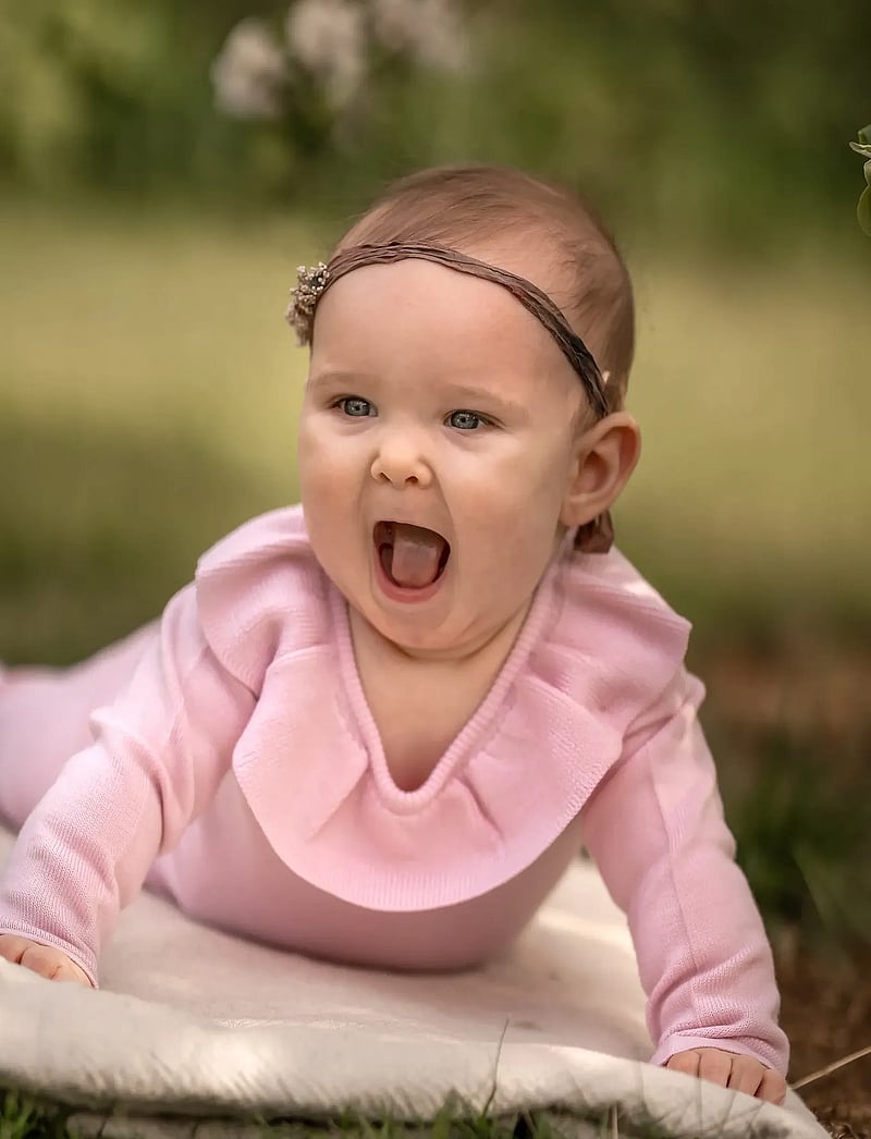 Hanevild - Laura romper, merino wool - långärmade bodies - pink merinowool - 3