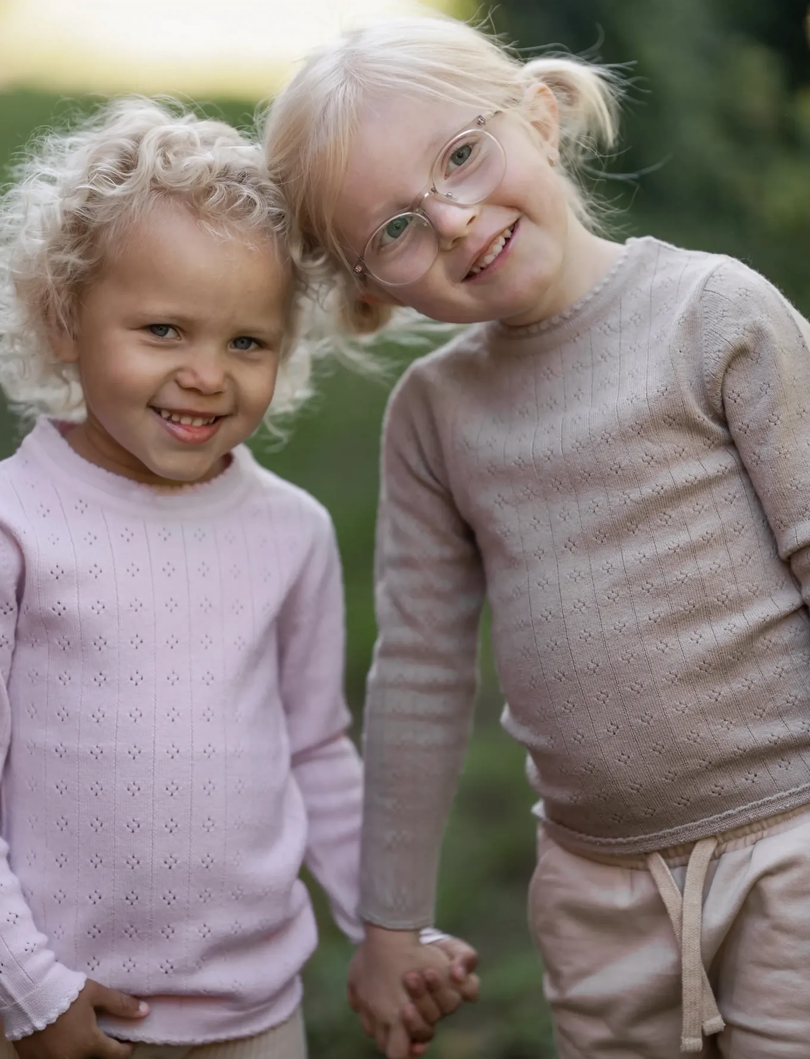 Hanevild - Thin merino wool pointelle sweater - peysur - pink merinowool - 4