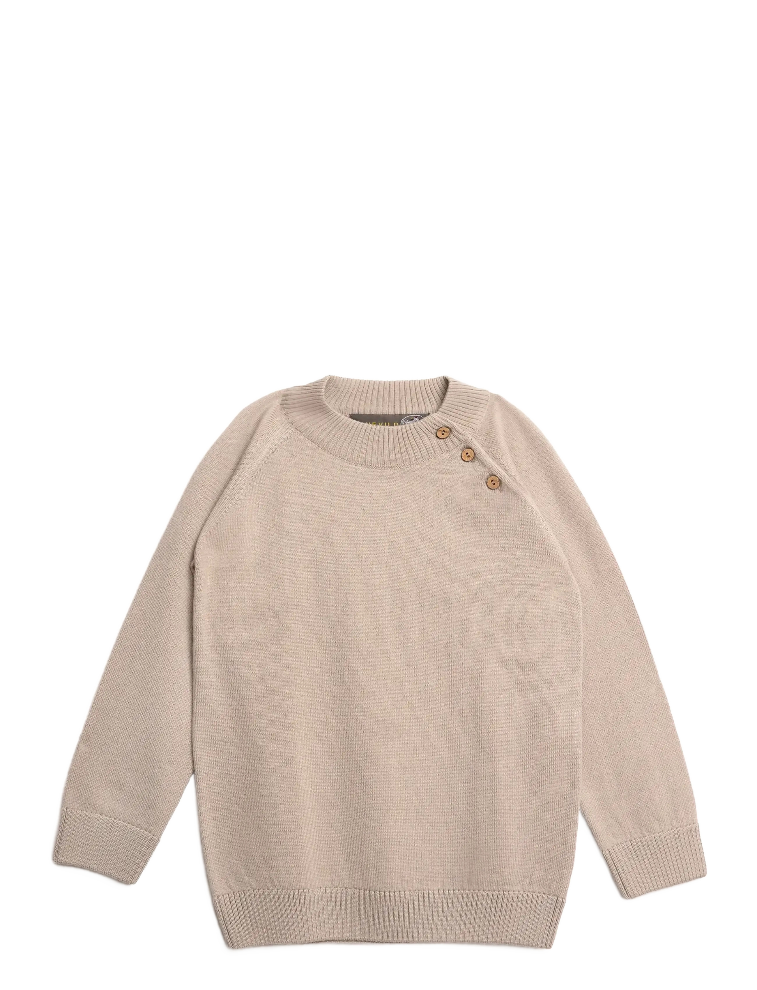 HANEVILD Thin Merino Wolle Pullover Beige - 98 - Kinder