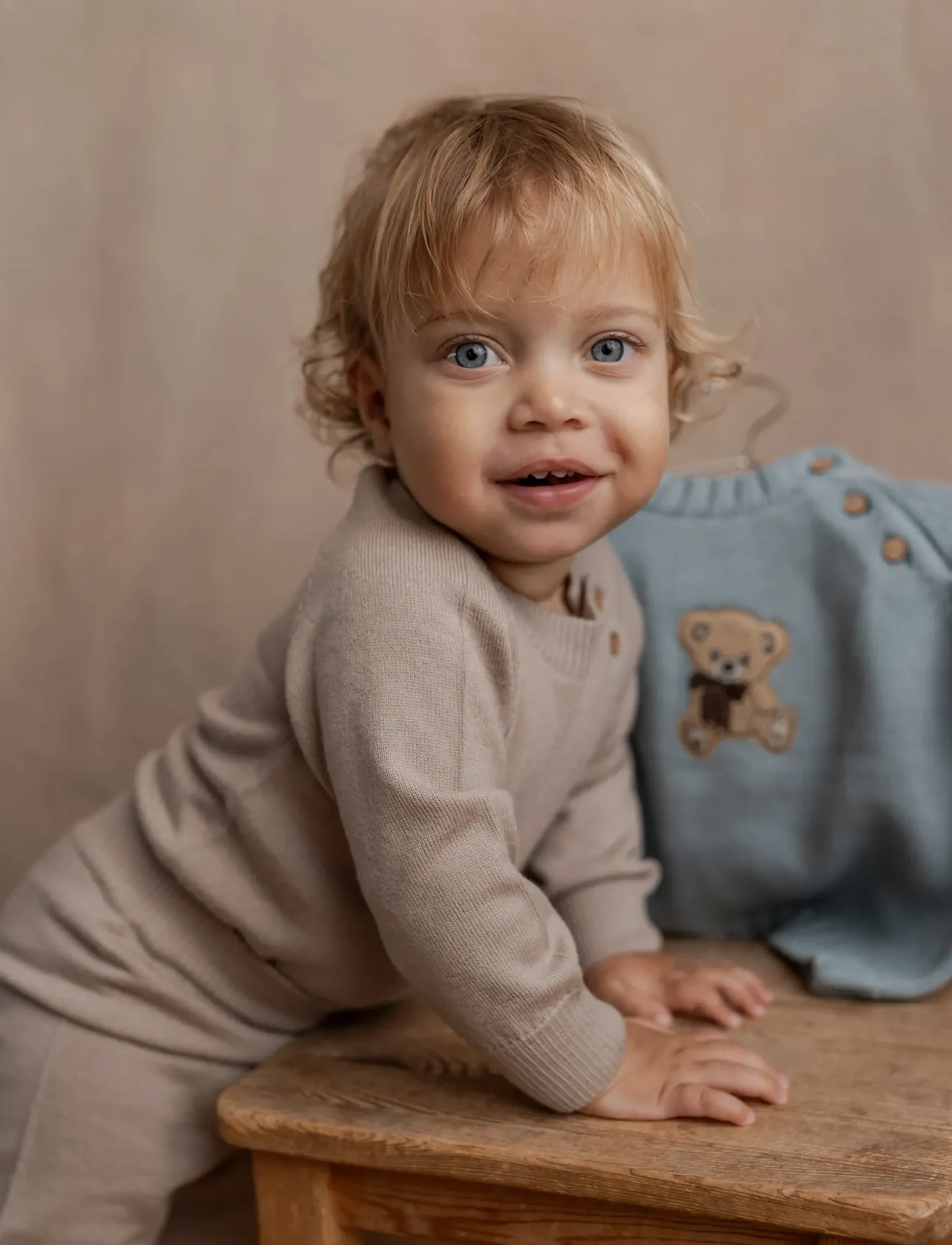 Hanevild Martin Romper - Merino Wool, 80, Beige, Bodys > Langærmede, Børn