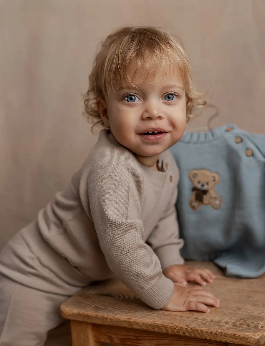 Hanevild - Martin romper - merino wool - pikkade varrukatega bodid - oatmeal - 0