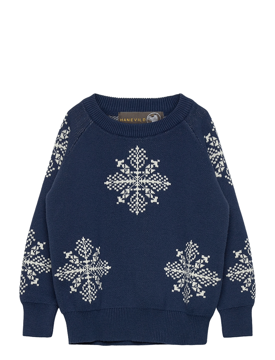 Hanevild - Snowflake blouse, blue - pullover - ensign blue - 1