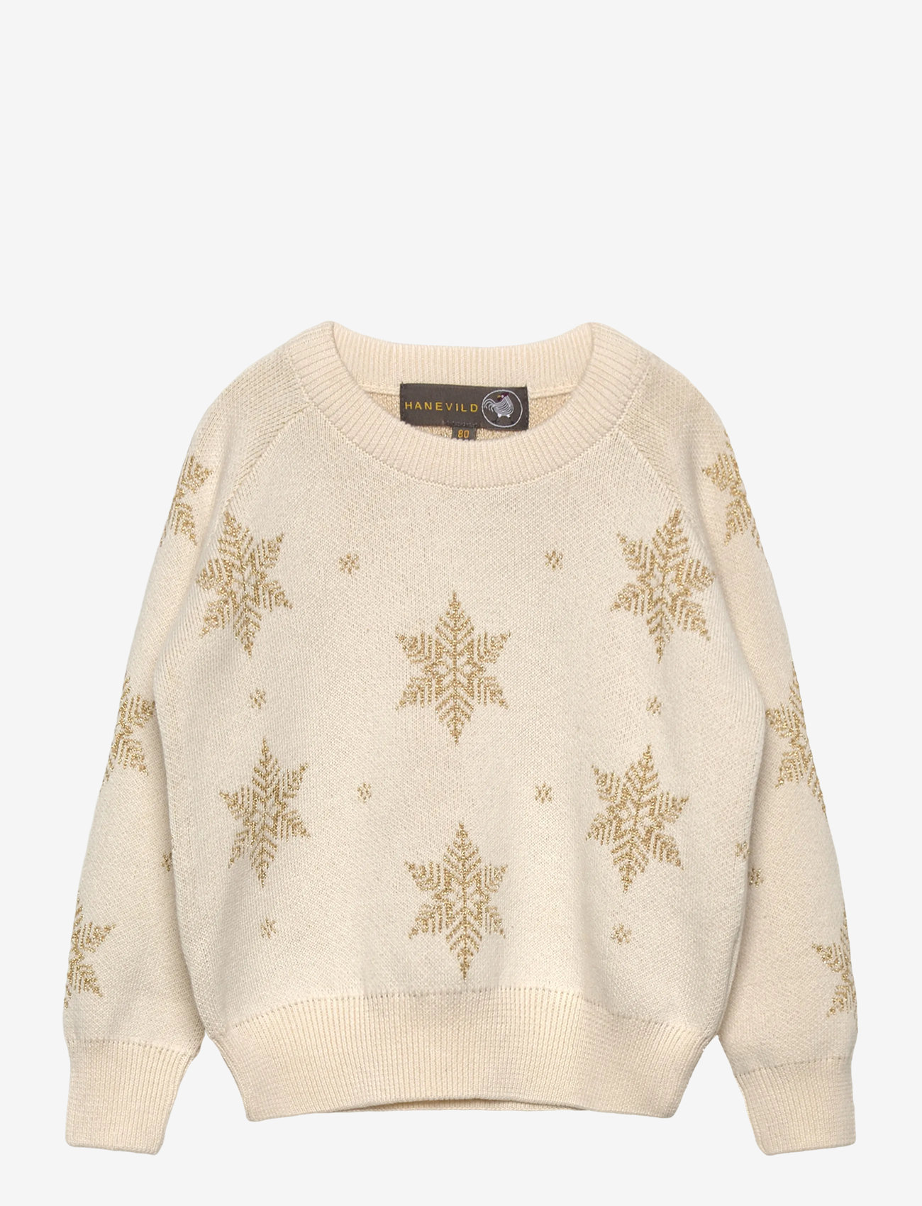 Hanevild - Snowflake blouse, gold - trøjer - ivory - 1