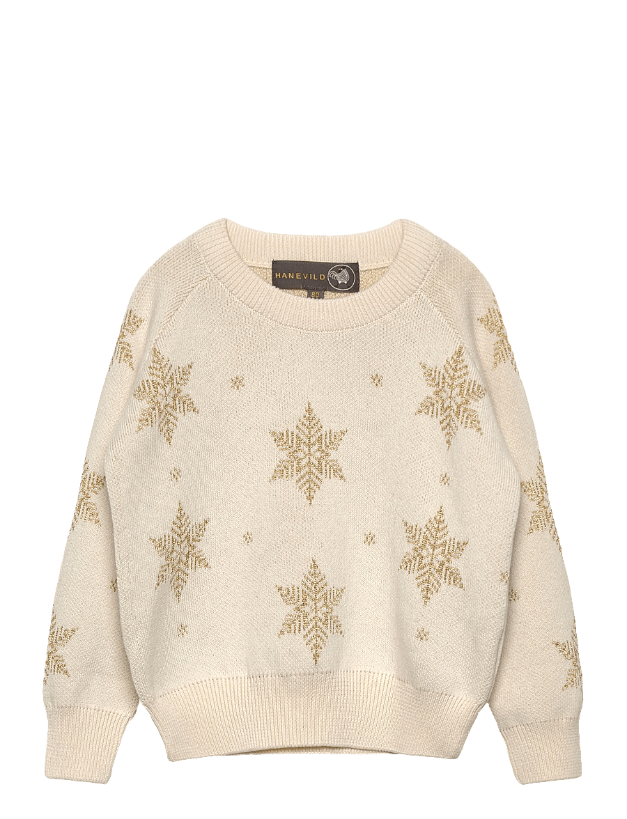 Hanevild - Snowflake blouse, gold - truien - ivory - 1
