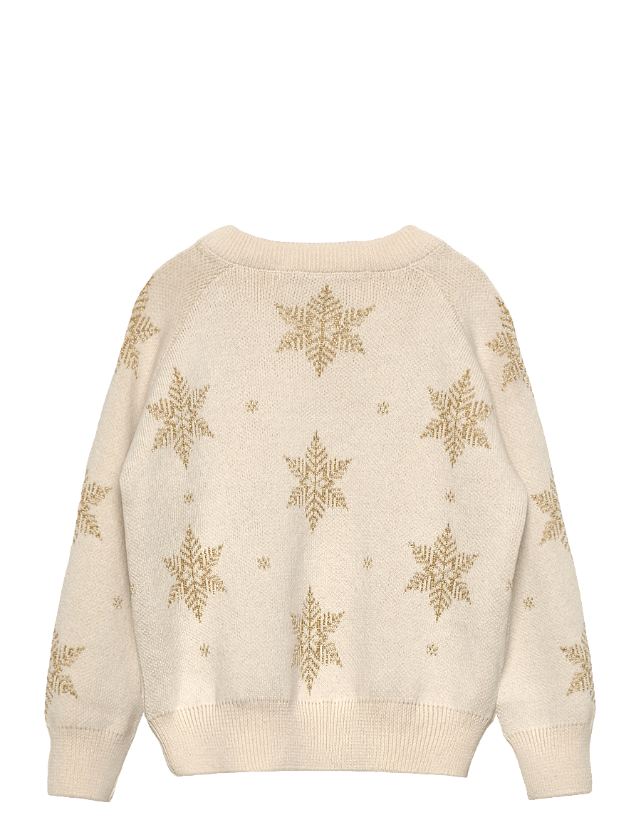 Hanevild - Snowflake blouse, gold - truien - ivory - 2