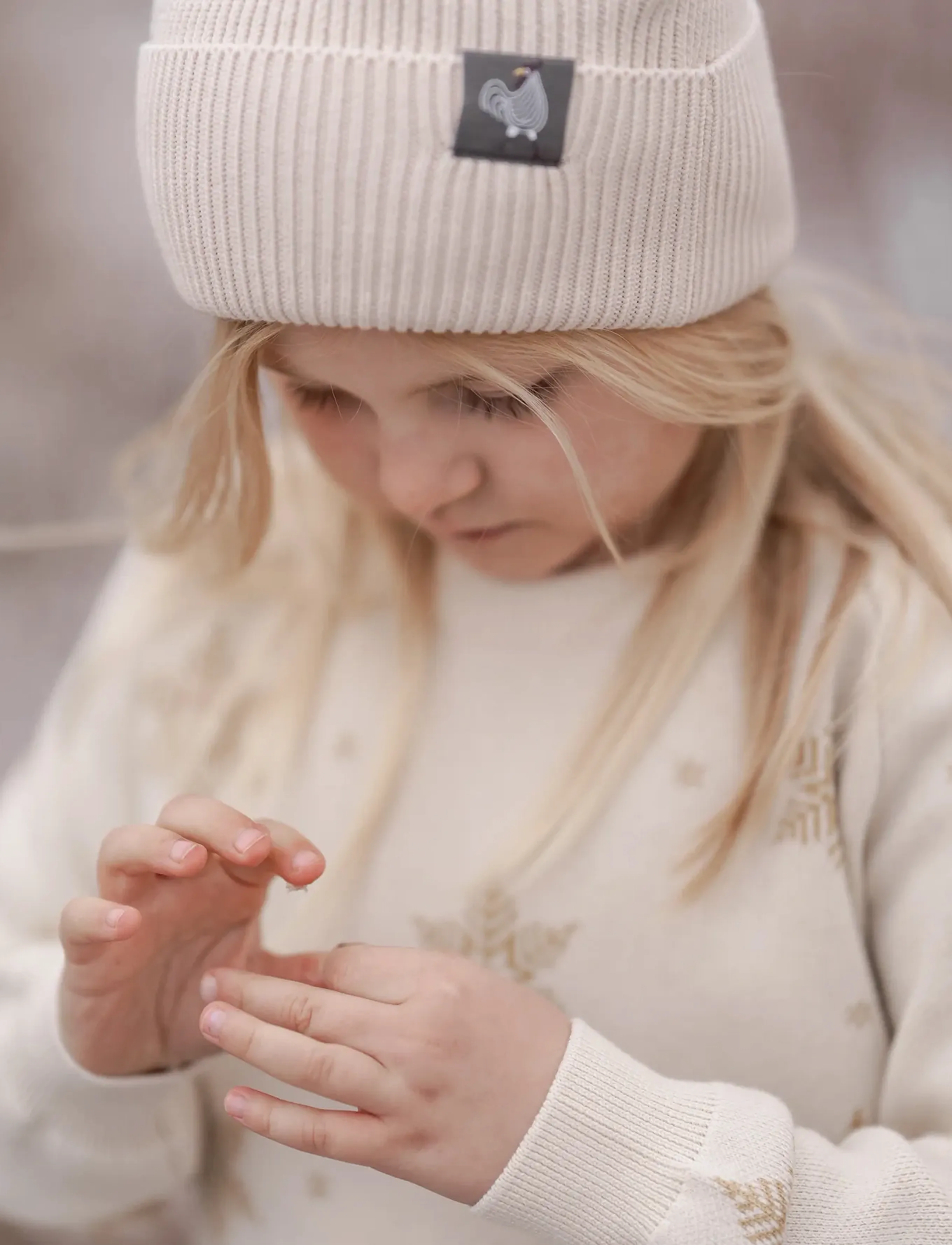 Hanevild - Snowflake blouse, gold - pullover - ivory - 3