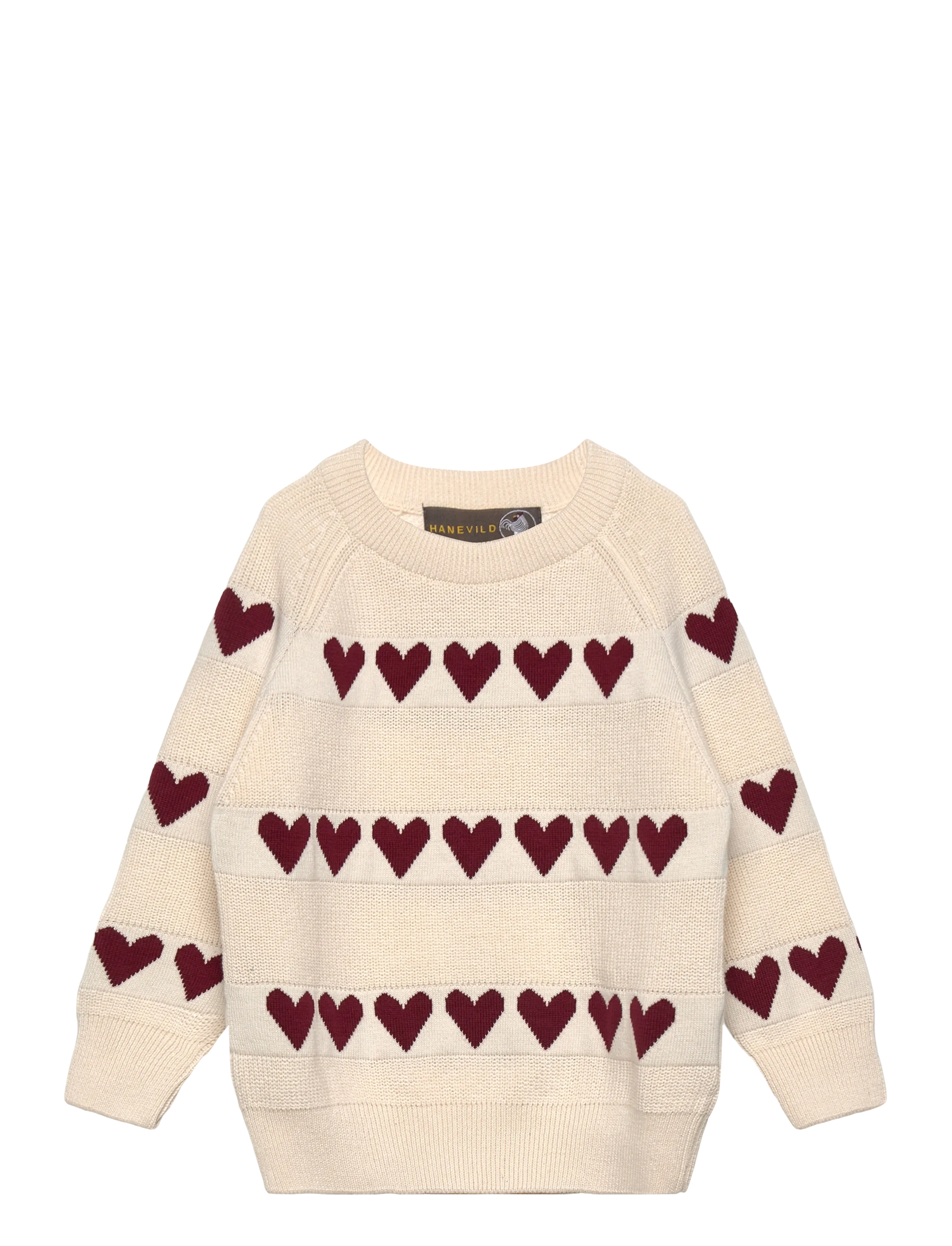 HANEVILD Rot Heart Bluse Cream - 98 - Kinder