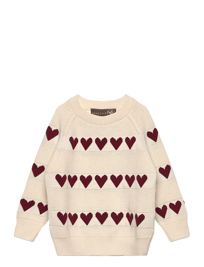 Hanevild - Red heart blouse - stickade tröjor - ivory - 1