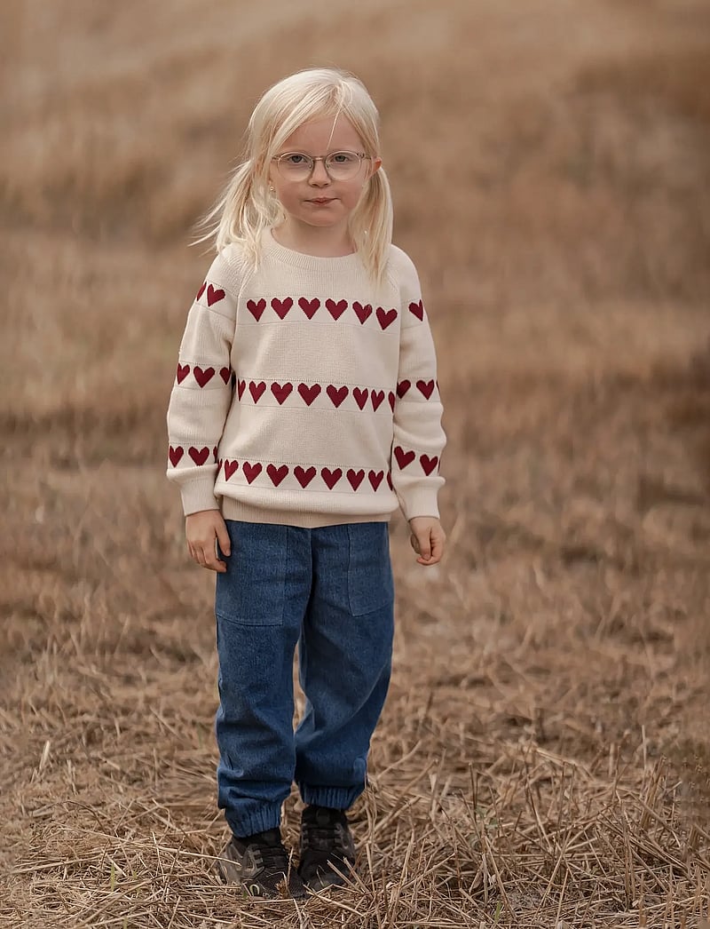 Hanevild - Red heart blouse - stickade tröjor - ivory - 0