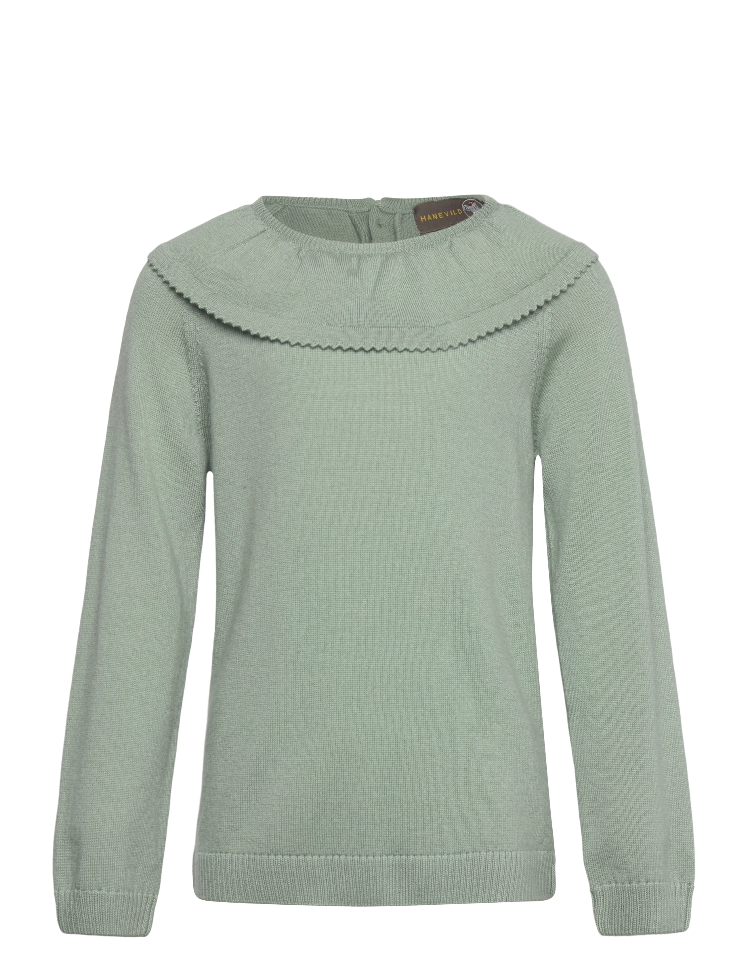 HANEVILD Lea Bluse, Merino Wolle Grün - 122/128 - Kinder