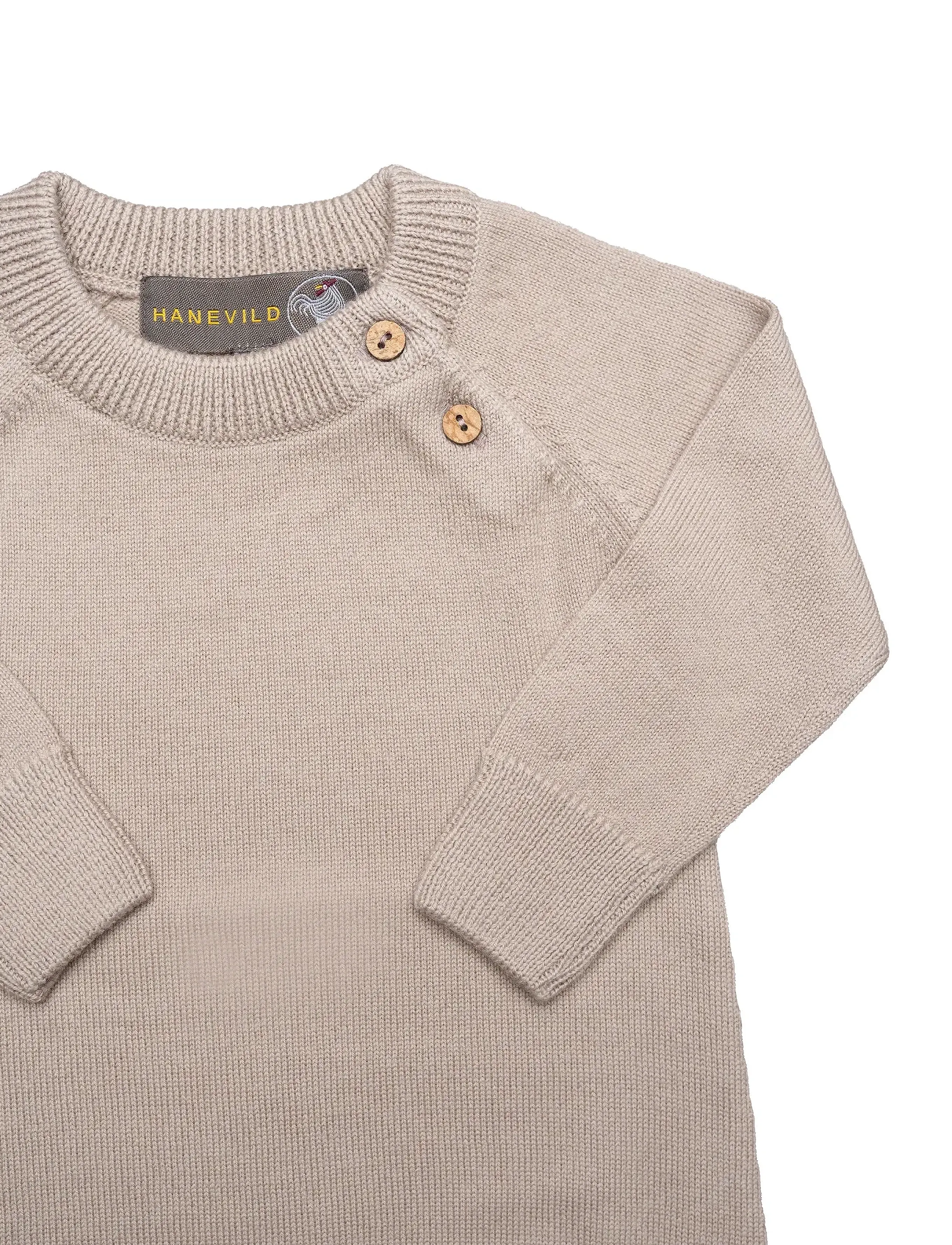 Hanevild - Martin romper, merinowool - långärmade bodies - cream oatmeal - 5