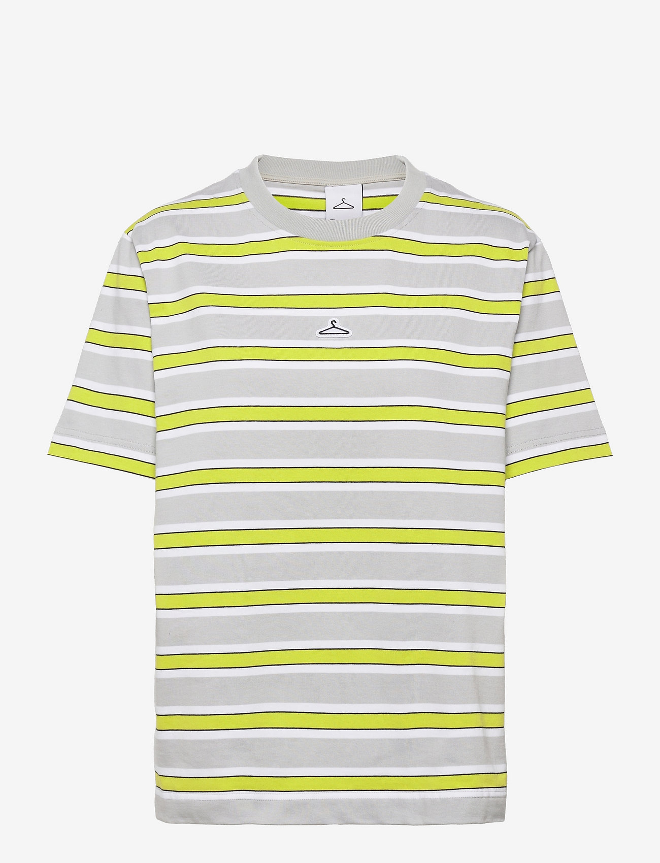 Hanger by Holzweiler - Hanger Striped Tee - t-shirt & tops - grey lime 0340 - 0
