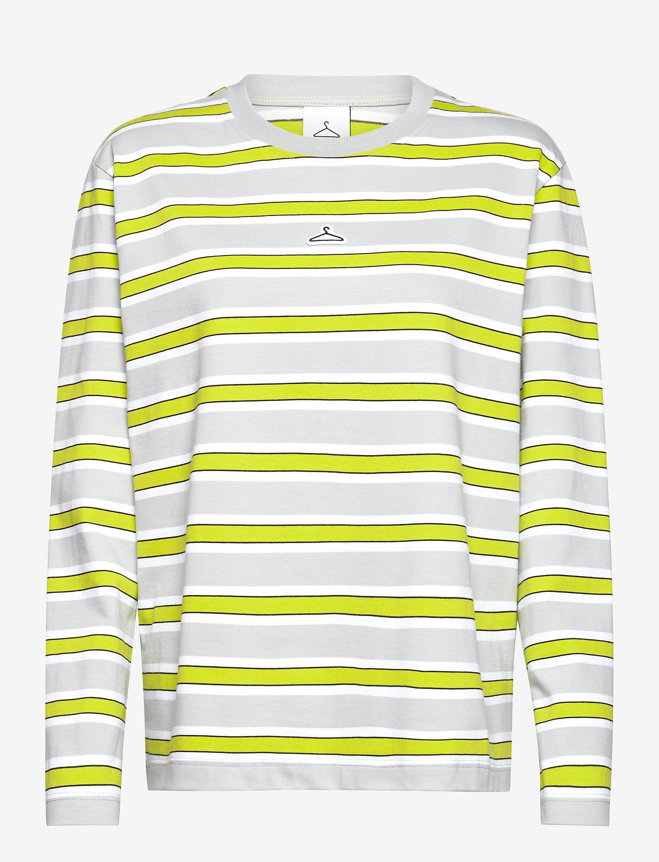 Hanger by Holzweiler - Hanger Striped Longsleeve - t-shirt & tops - grey lime 0340 - 0