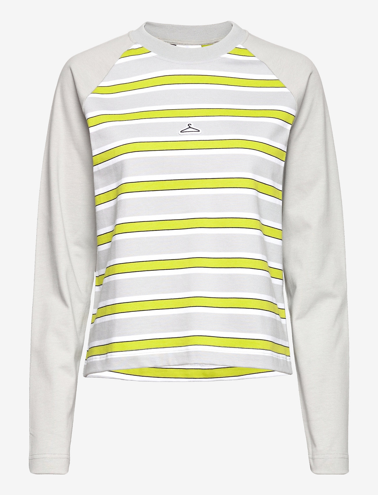 Hanger by Holzweiler - Hanger Striped Crop LS - t-shirt & tops - grey lime 0340 - 0