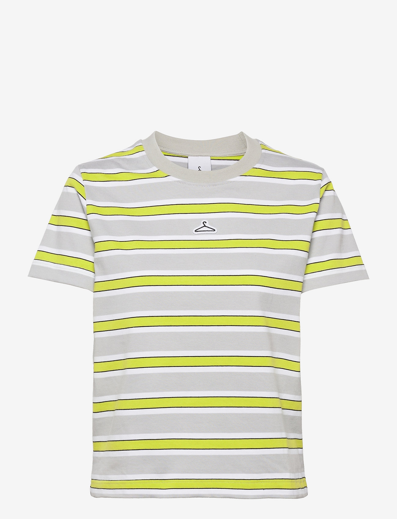 Hanger by Holzweiler - Hanger Striped Crop Tee - t-shirt & tops - grey lime 0340 - 0