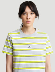Hanger by Holzweiler - Hanger Striped Crop Tee - t-shirt & tops - grey lime 0340 - 2
