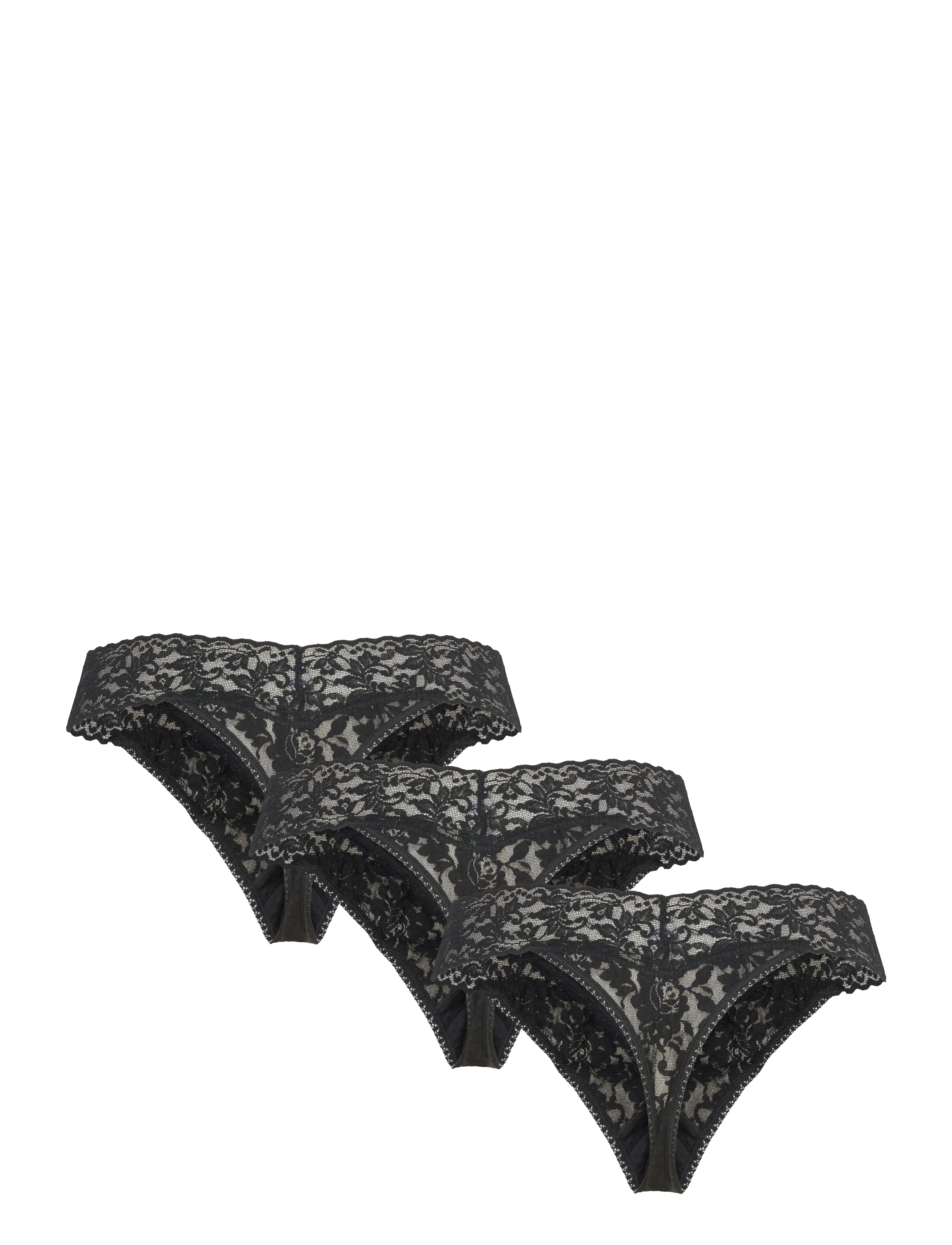 Hanky Panky - Hanky Panky Signature Lace, Original Rise Thong, 3 Pack Polybag - black - 3