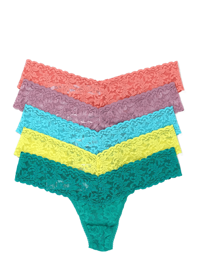 Hanky Panky - Hanky Panky Signature Lace, Low Rise Thong, 5 Pack Boxed - stringtrosor - double life - 0