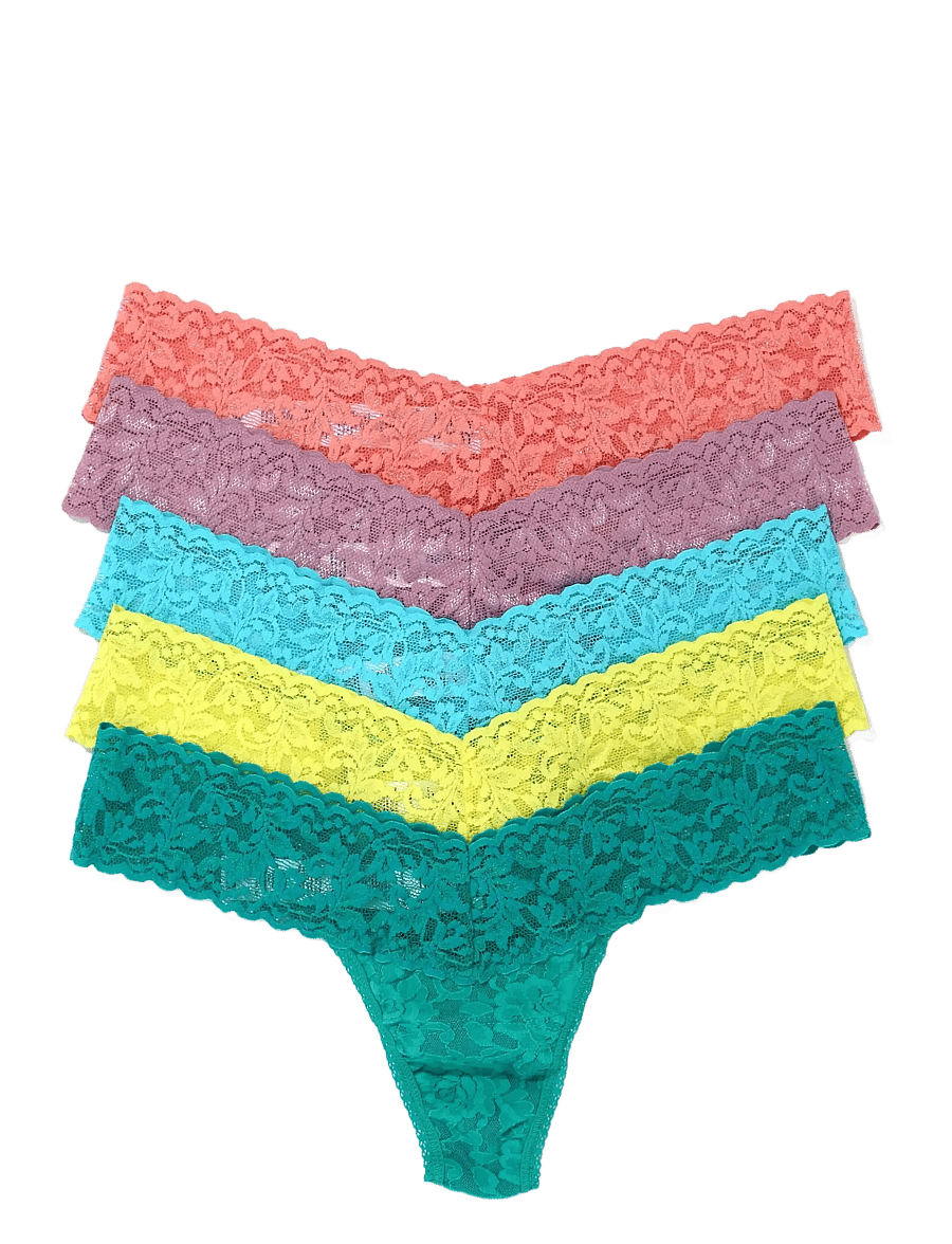 Hanky Panky - Hanky Panky Signature Lace, Low Rise Thong, 5 Pack Boxed - tangas - double life - 0