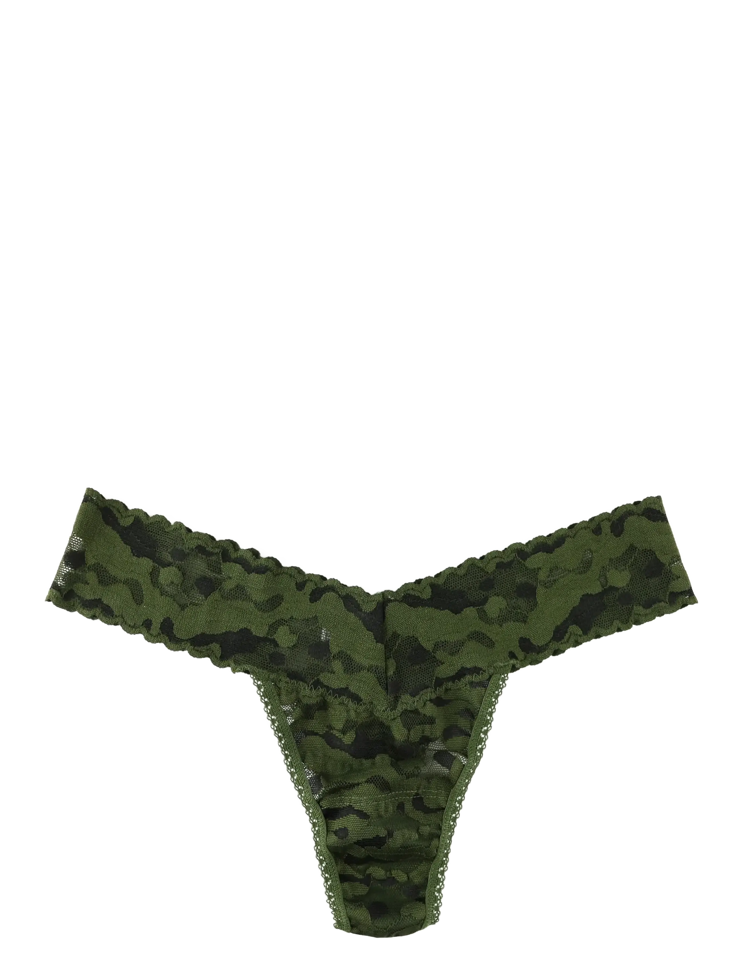 Hanky Panky - Hanky Panky Camo Lace, Low Rise Thong - woodland green, black - 1