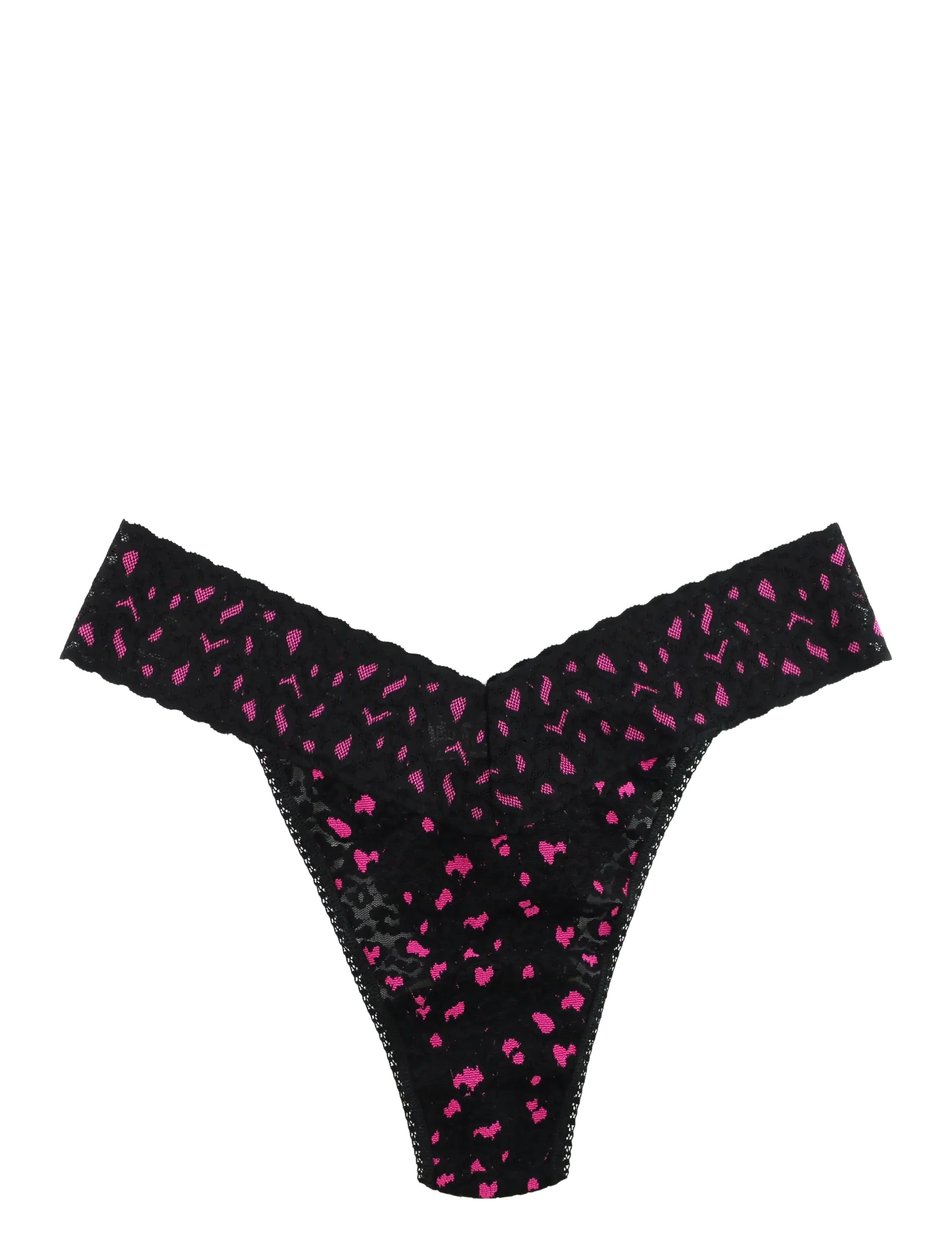 Hanky Panky Hanky Panky Cross-Dyed Leopard, Original Rise Thong - Trusser - BLACK, TULIP PINK / black