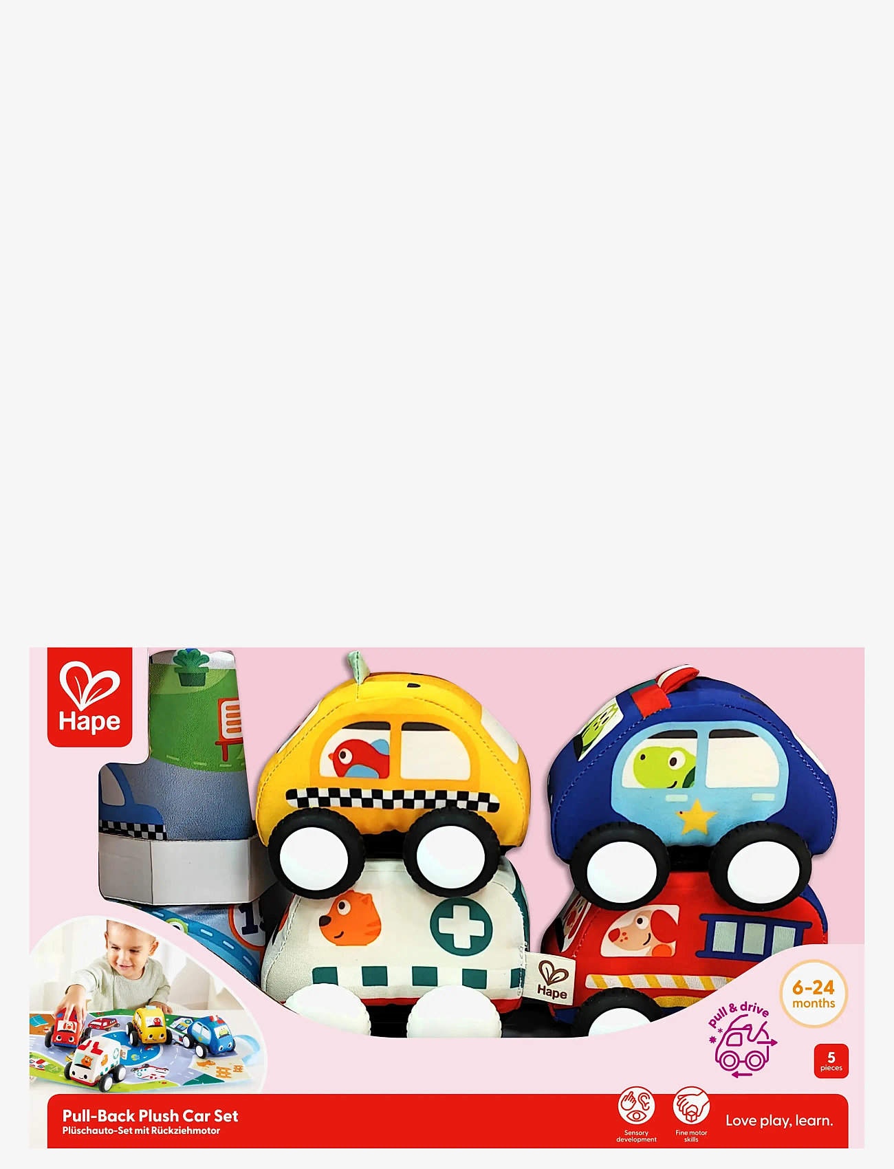 Hape - Hape Pull-Back Plush Car Set - stuffed toys - muti - 0