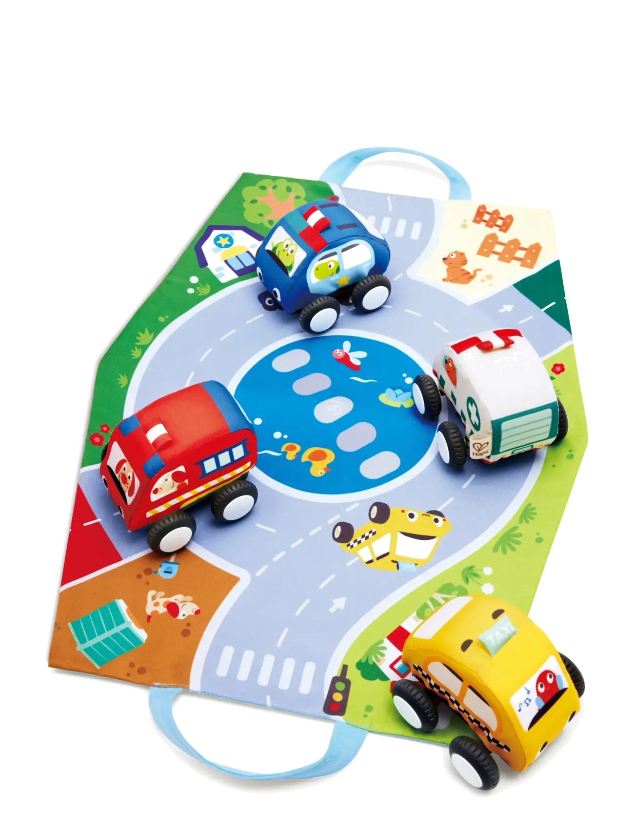 Hape - Hape Pull-Back Plush Car Set - mjuka leksaker - muti - 3