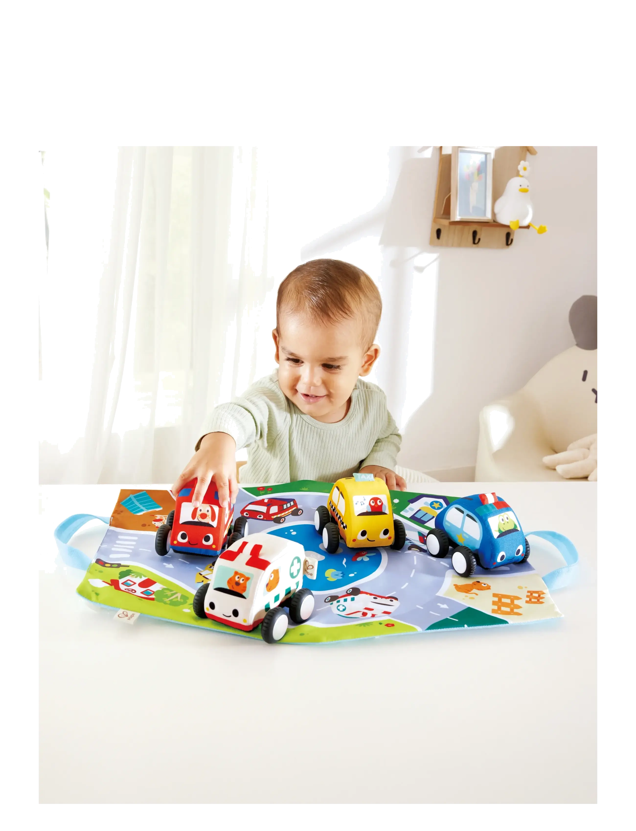 Hape - Hape Pull-Back Plush Car Set - mjuka leksaker - muti - 5