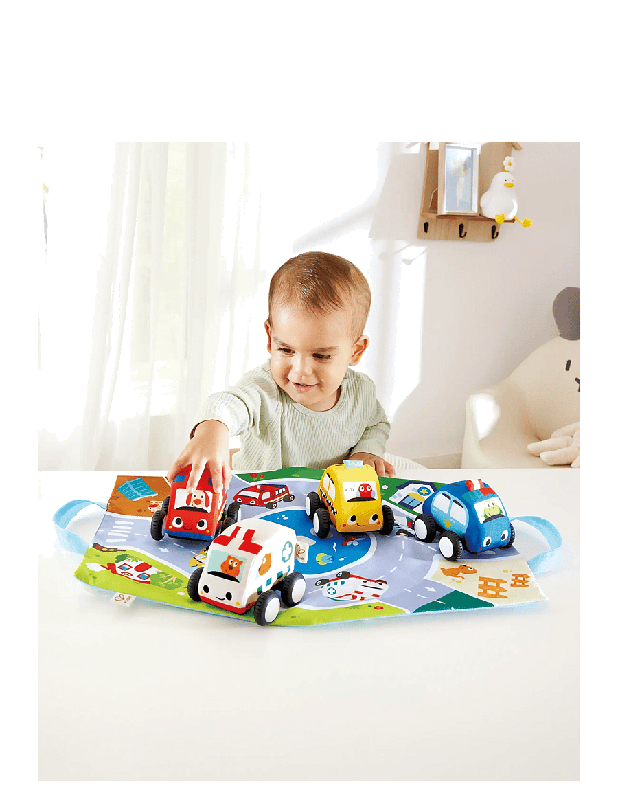 Hape - Hape Pull-Back Plush Car Set - mjúk leikföng & fígúrur - muti - 5