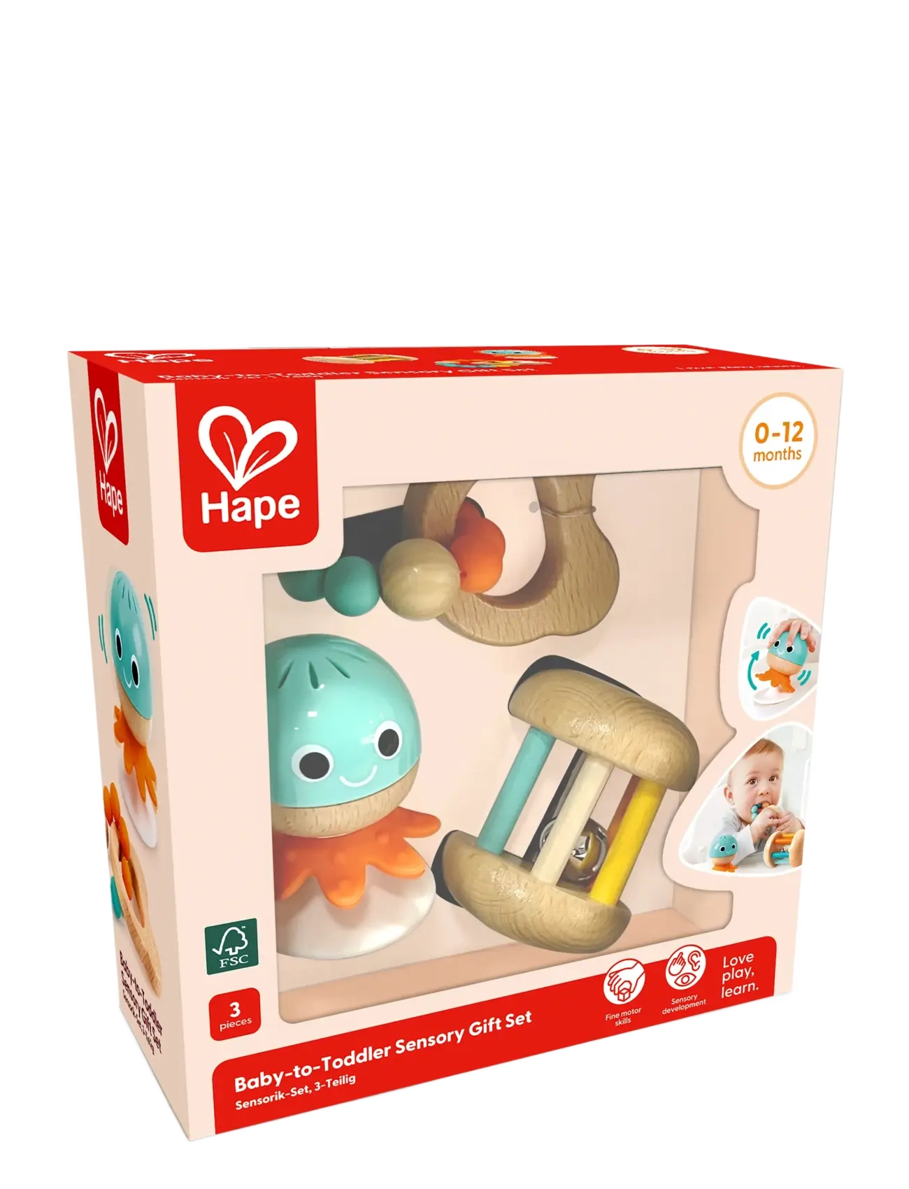 Hape Hape Baby-To-Toddler Sensory Gift Set, One Size, Multi/patterned, Baby Legetøj > Rattles, Børn