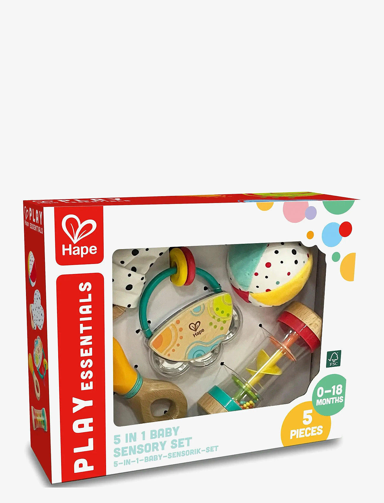 Hape - Hape 5 In 1 Baby Sensory Set - skallror - muti - 2