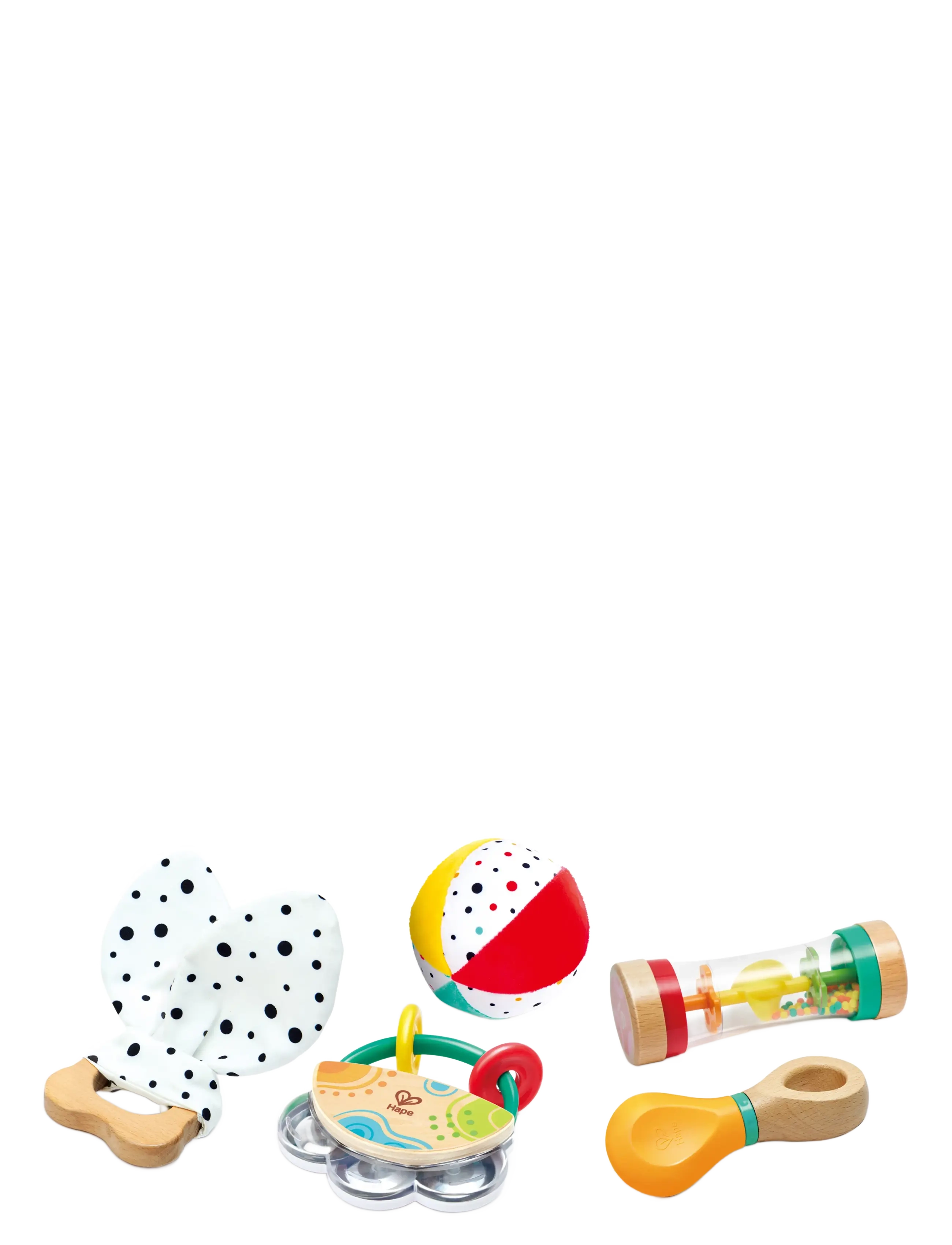 Hape - Hape 5 In 1 Baby Sensory Set - hristur og hringlur - muti - 3