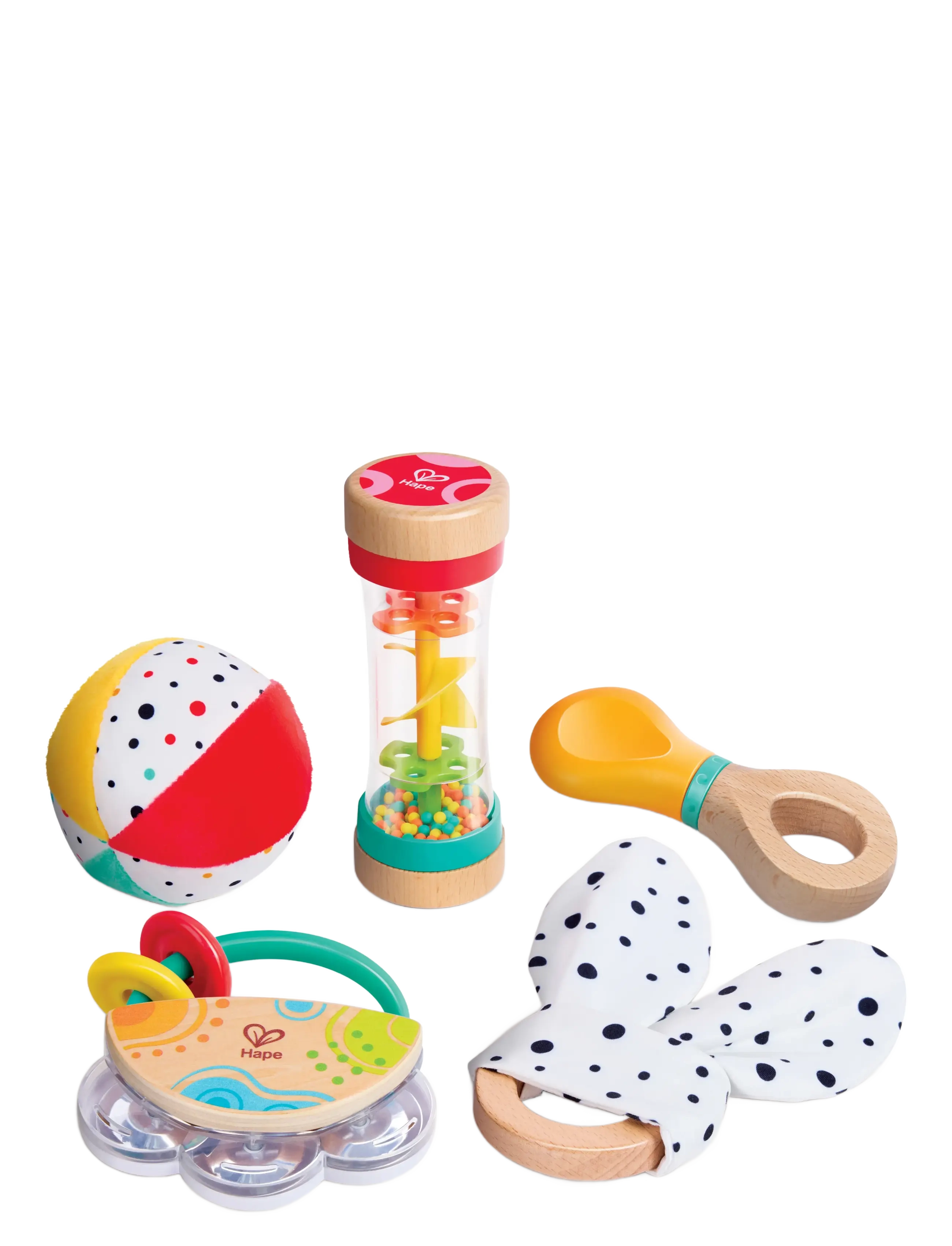 Hape - Hape 5 In 1 Baby Sensory Set - hristur og hringlur - muti - 4