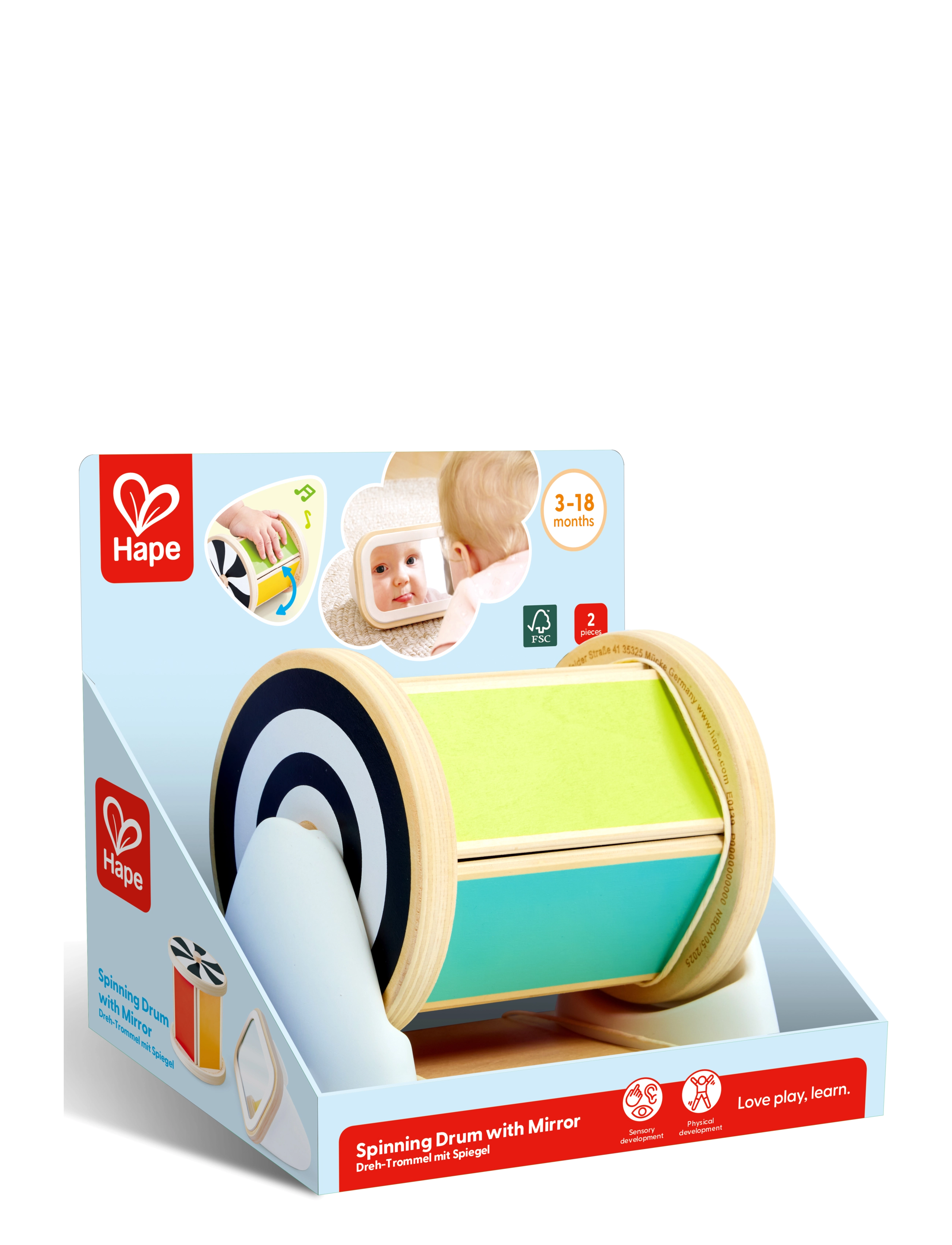 Hape Hape Spinning Drum With Mirror - Interaktiva leksaker - MULTI / multi