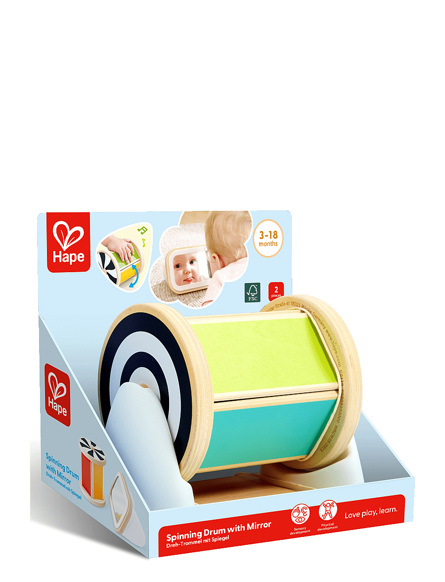 Hape - Hape Spinning Drum With Mirror - interaktiva leksaker - multi - 1