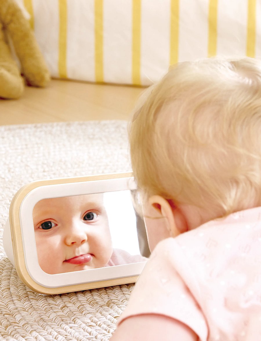 Hape - Hape Spinning Drum With Mirror - interaktiva leksaker - multi - 0