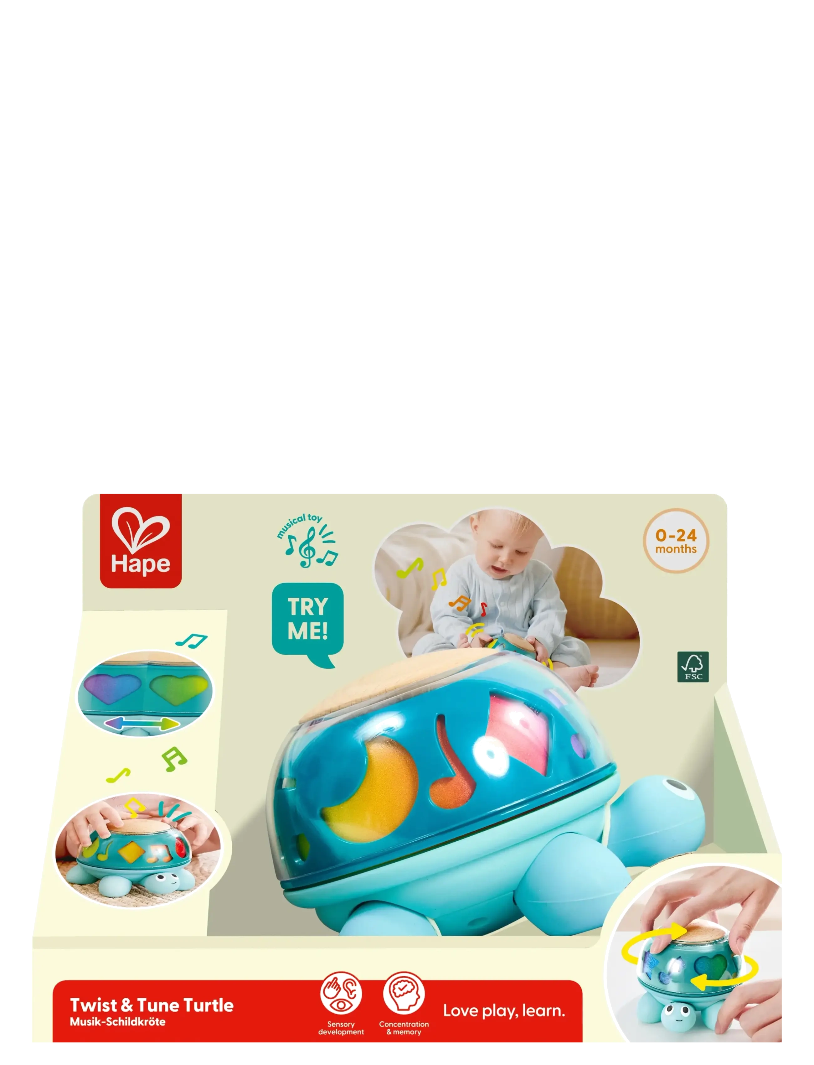 Hape Hape Twist & Tune Musical Turtle - Interaktiiviset lelut - MULTI / blue