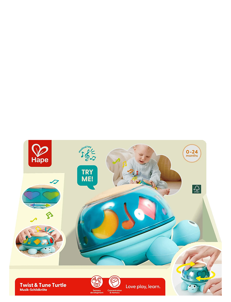 Hape - Hape Twist & Tune Musical Turtle - interaktivt legetøj - multi - 1