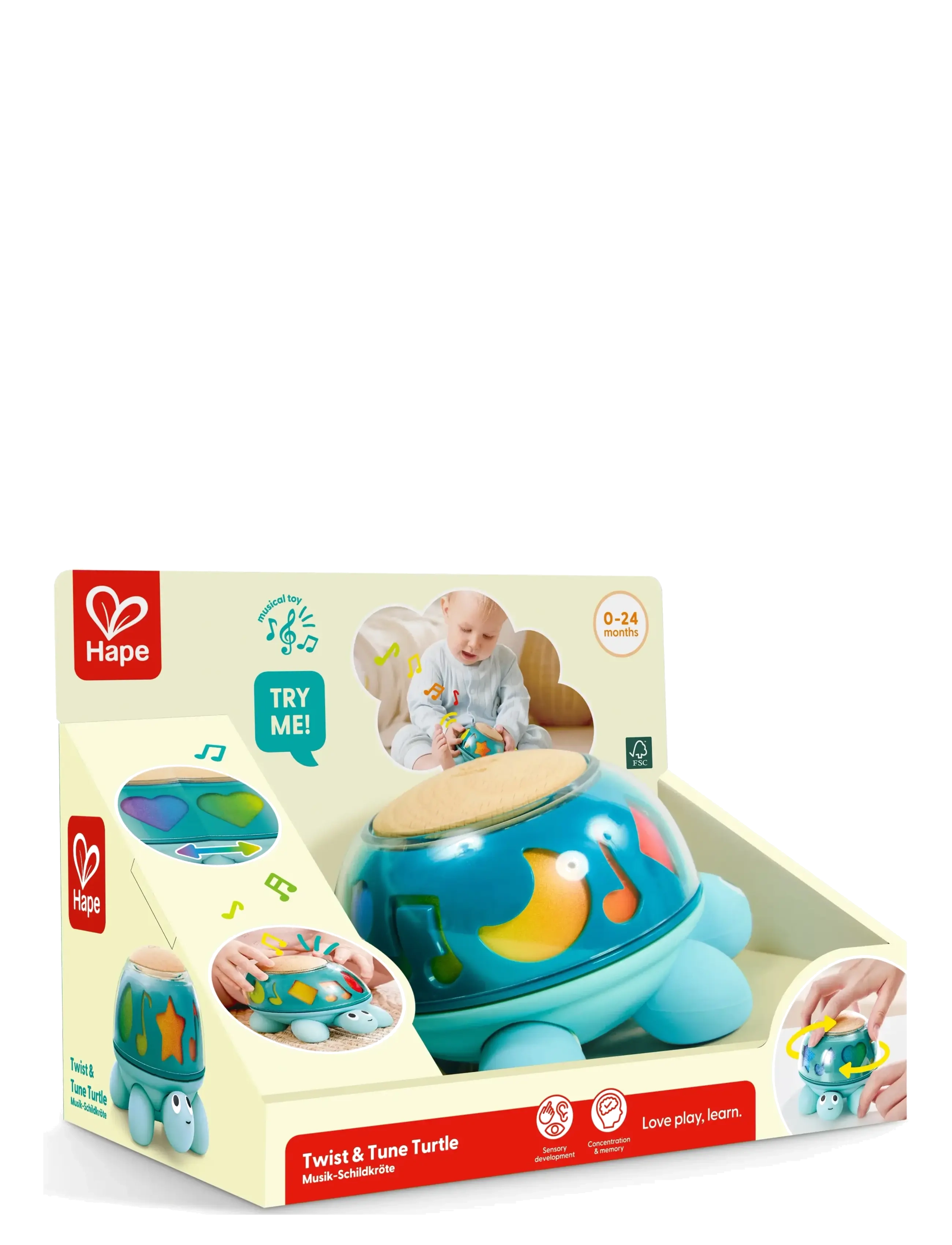 Hape - Hape Twist & Tune Musical Turtle - interaktiva leksaker - multi - 3