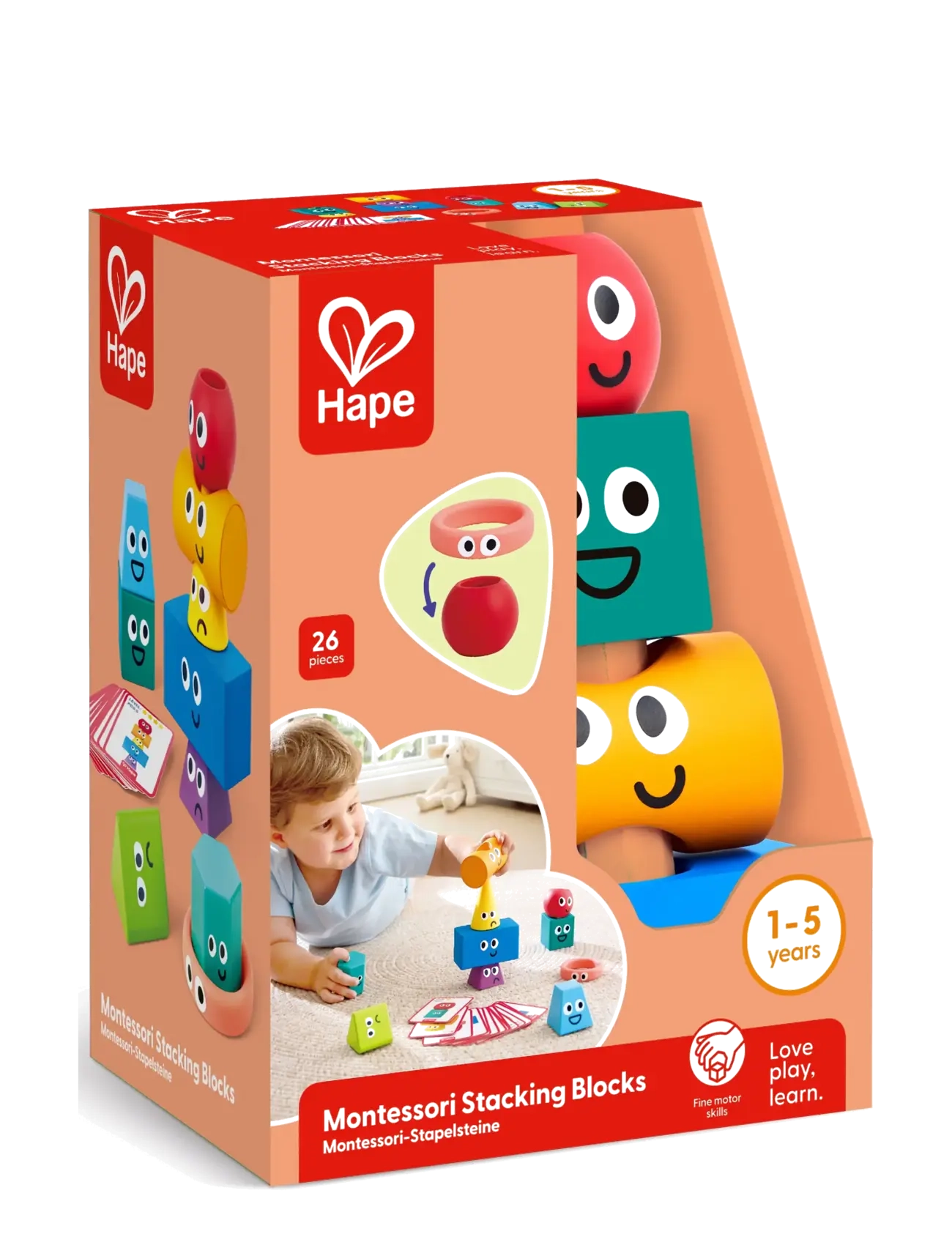 Hape Hape Geometric Spatial Stacking Tower, One Size, Multi/patterned, Educational Legetøj > Interactive Legetøj, Børn