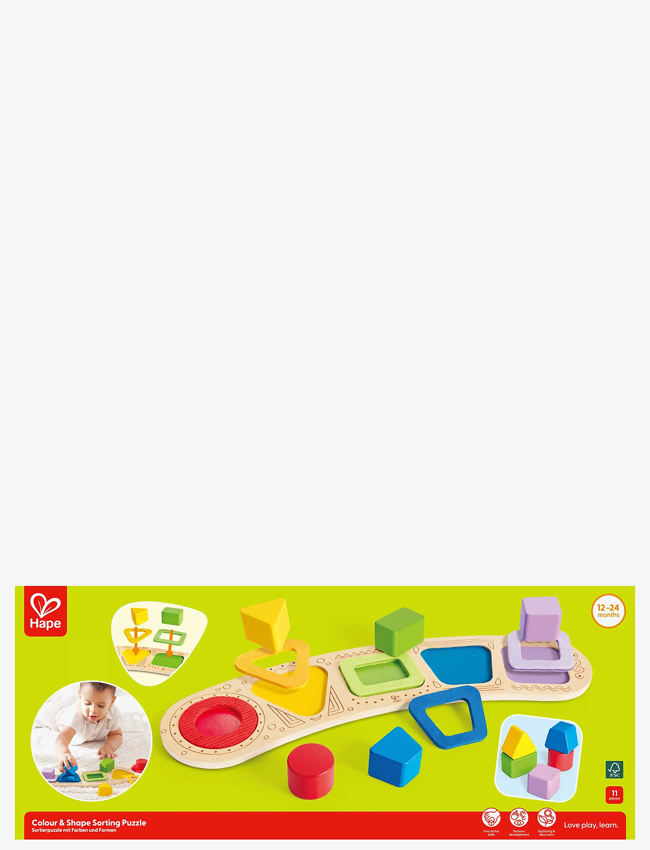 Hape - Hape Toddler Shape Puzzle - knoppussel - muti - 0