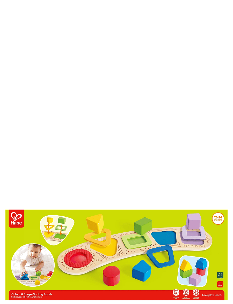 Hape - Hape Toddler Shape Puzzle - knoppussel - muti - 0