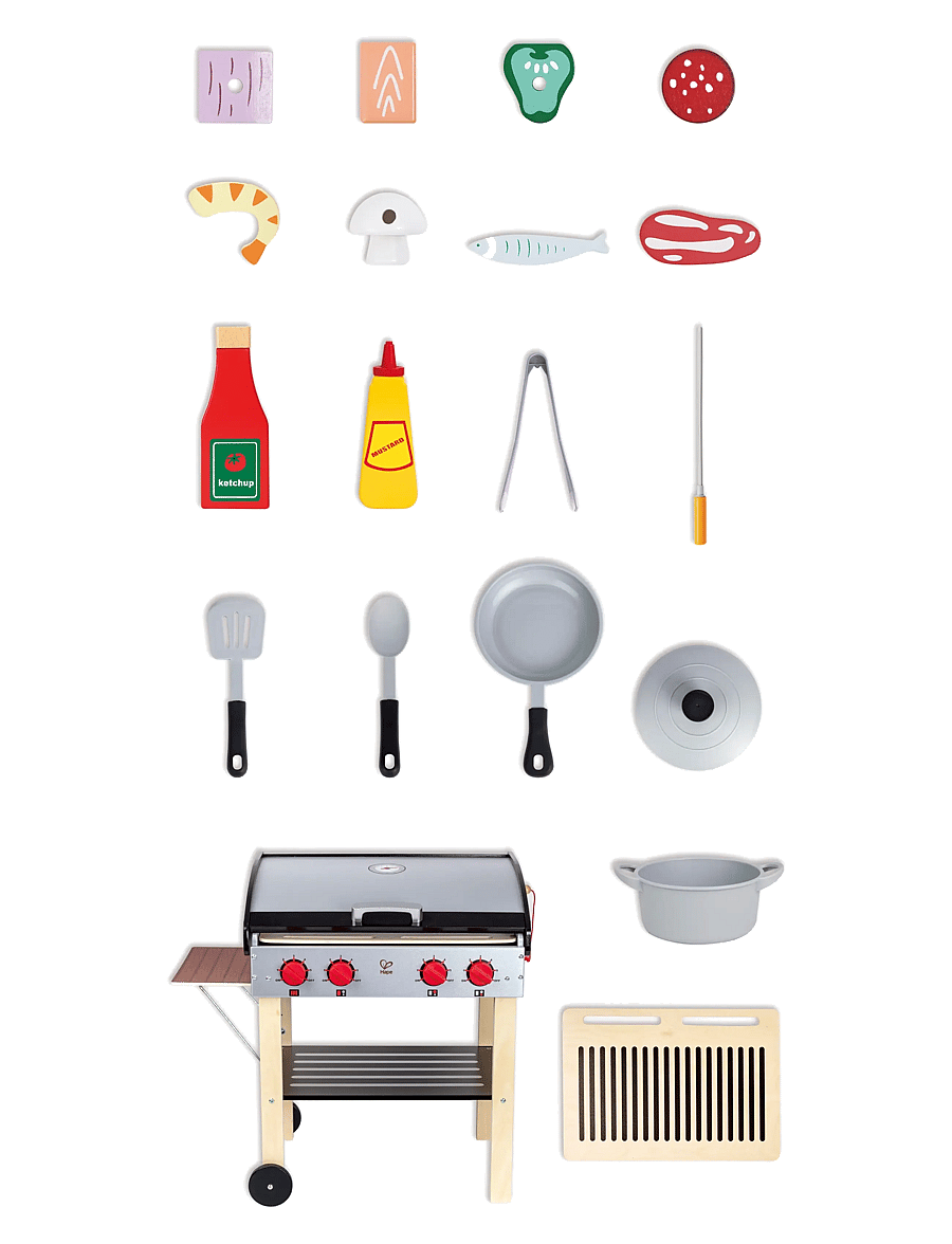 Hape - Hape Gourmet Grill With Food Playset - legekøkkener - multi - 2