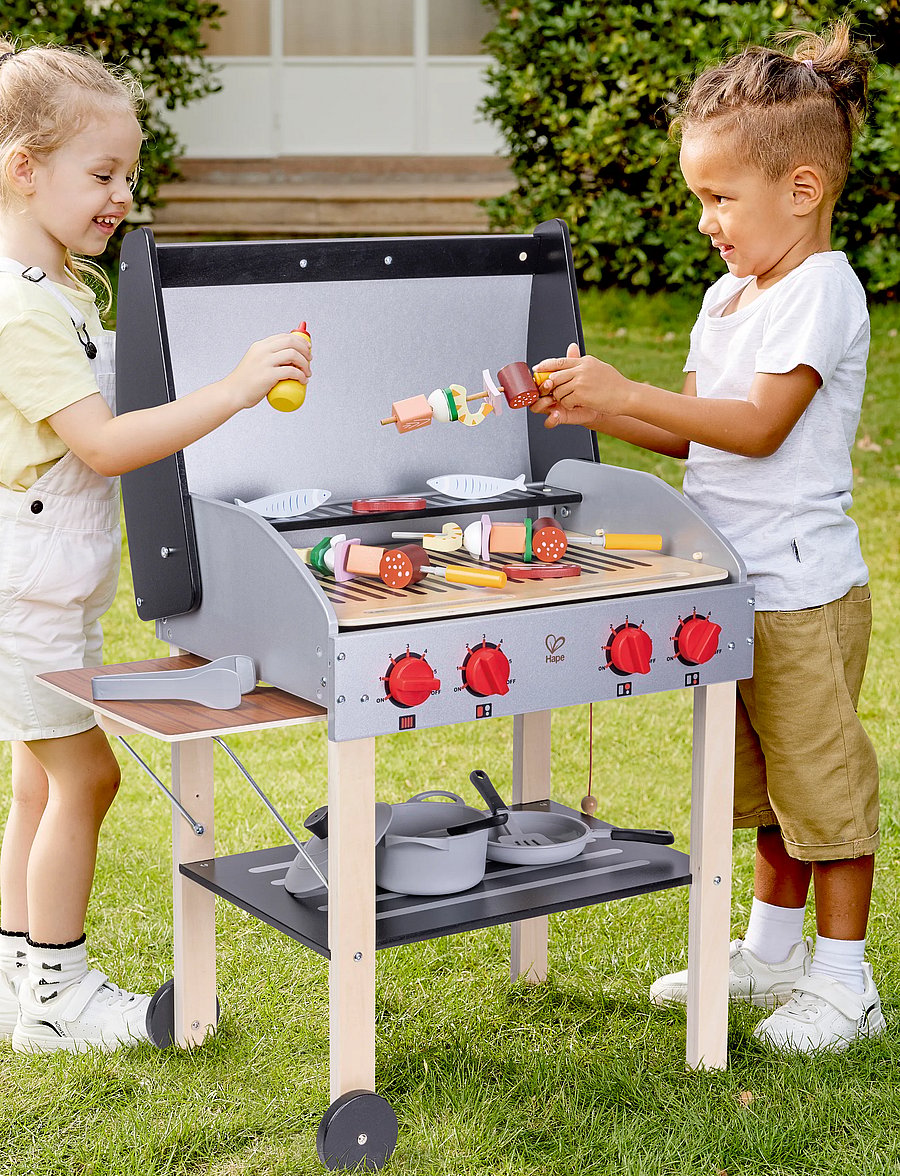 Hape - Hape Gourmet Grill With Food Playset - legekøkkener - multi - 5