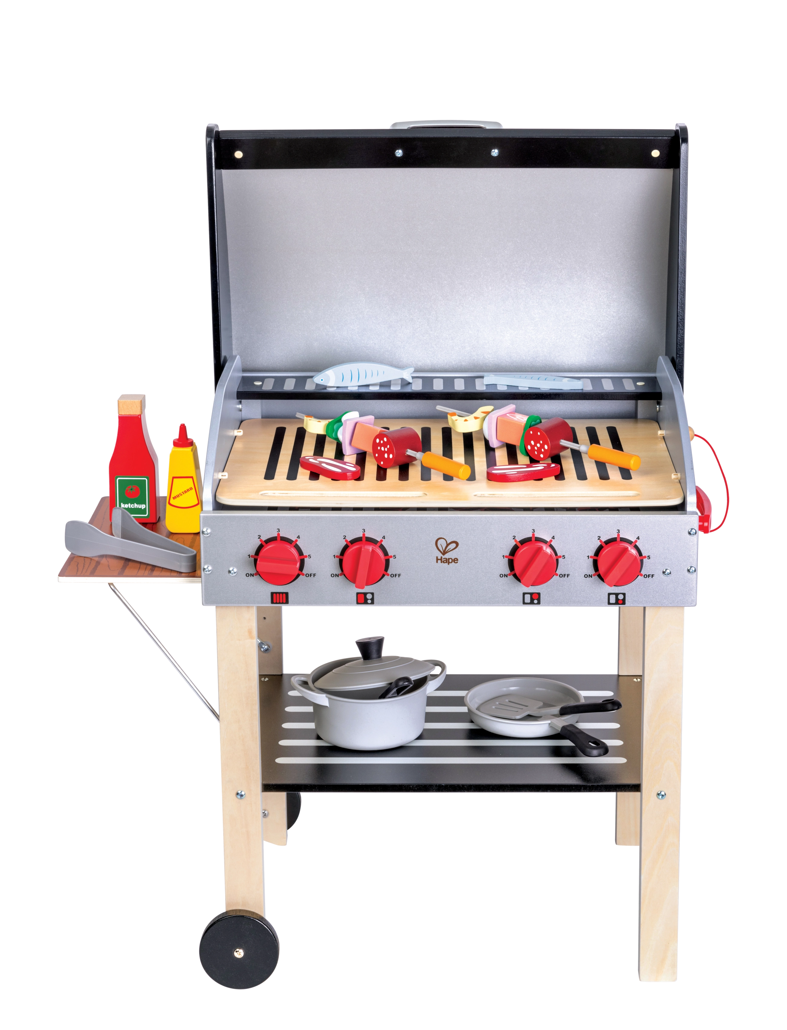 Hape - Hape Gourmet Grill With Food Playset - legekøkkener - multi - 3