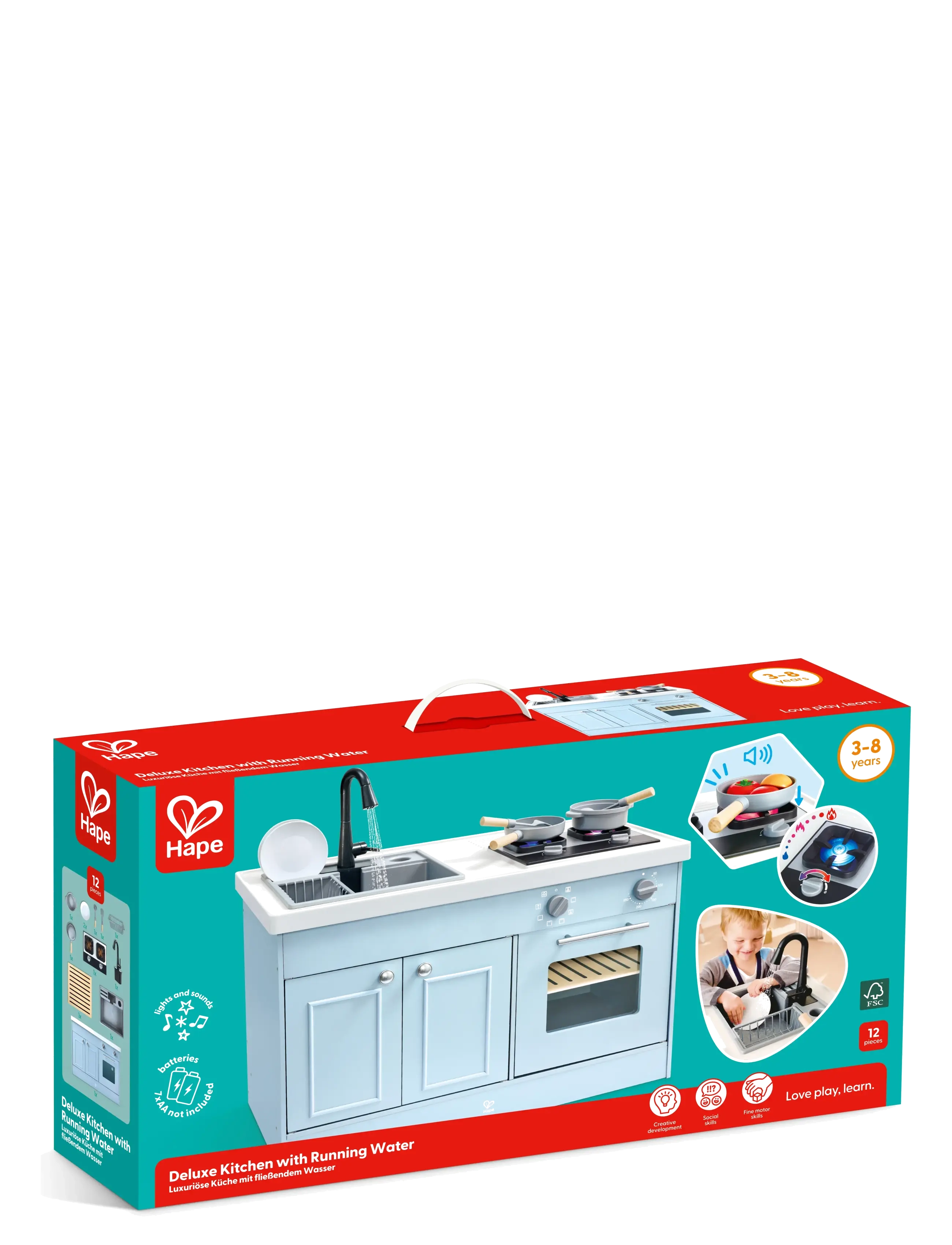 Hape Hape Deluxe Kitchen With Running Water - Legekøkkener & Tilbehør - MULTI / blue