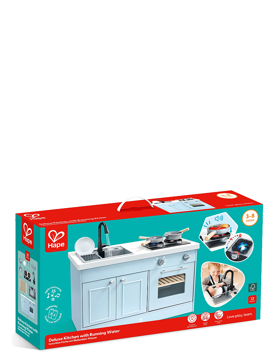 Hape - Hape Deluxe Kitchen With Running Water - legekøkkener - multi - 1