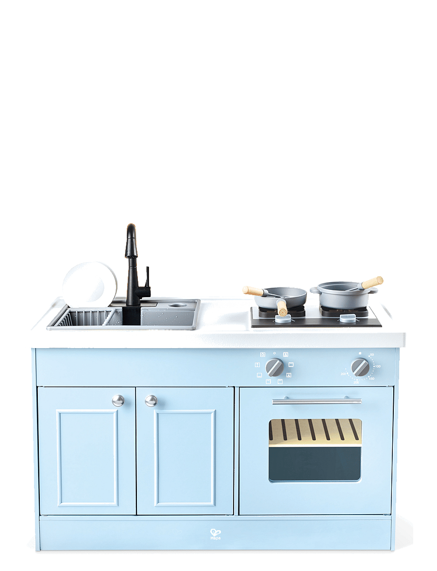 Hape - Hape Deluxe Kitchen With Running Water - legekøkkener - multi - 2