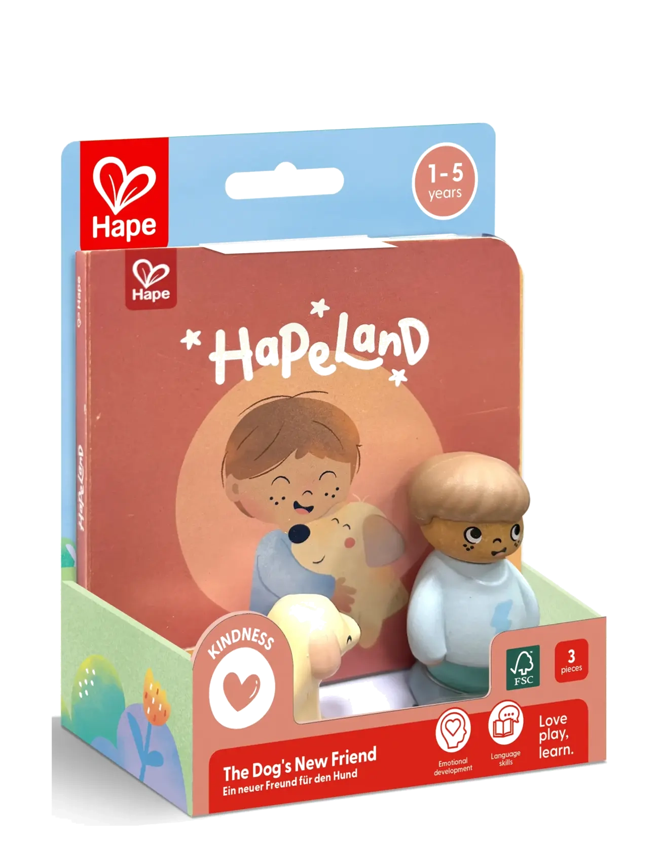 Hape - Hape The Dog's New Friend - børnebøger - multi - 2